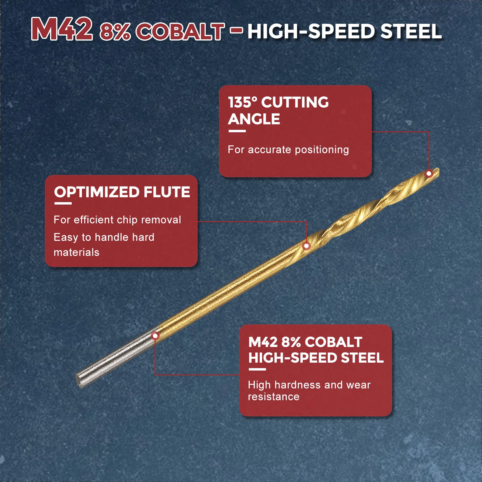 3pcs Drill Bit - 1.1mm HSS Cobalt TiN for Woodworking Handicraft Use - Image 3