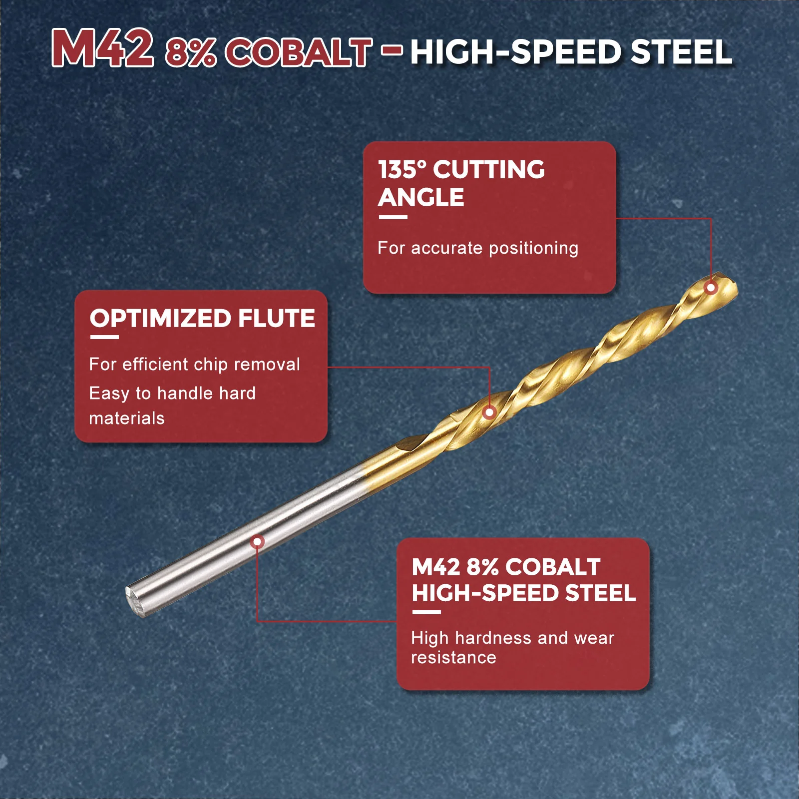 2pcs Drill Bit - 3.8mm HSS Cobalt TiN for Woodworking Handicraft Use - Image 3