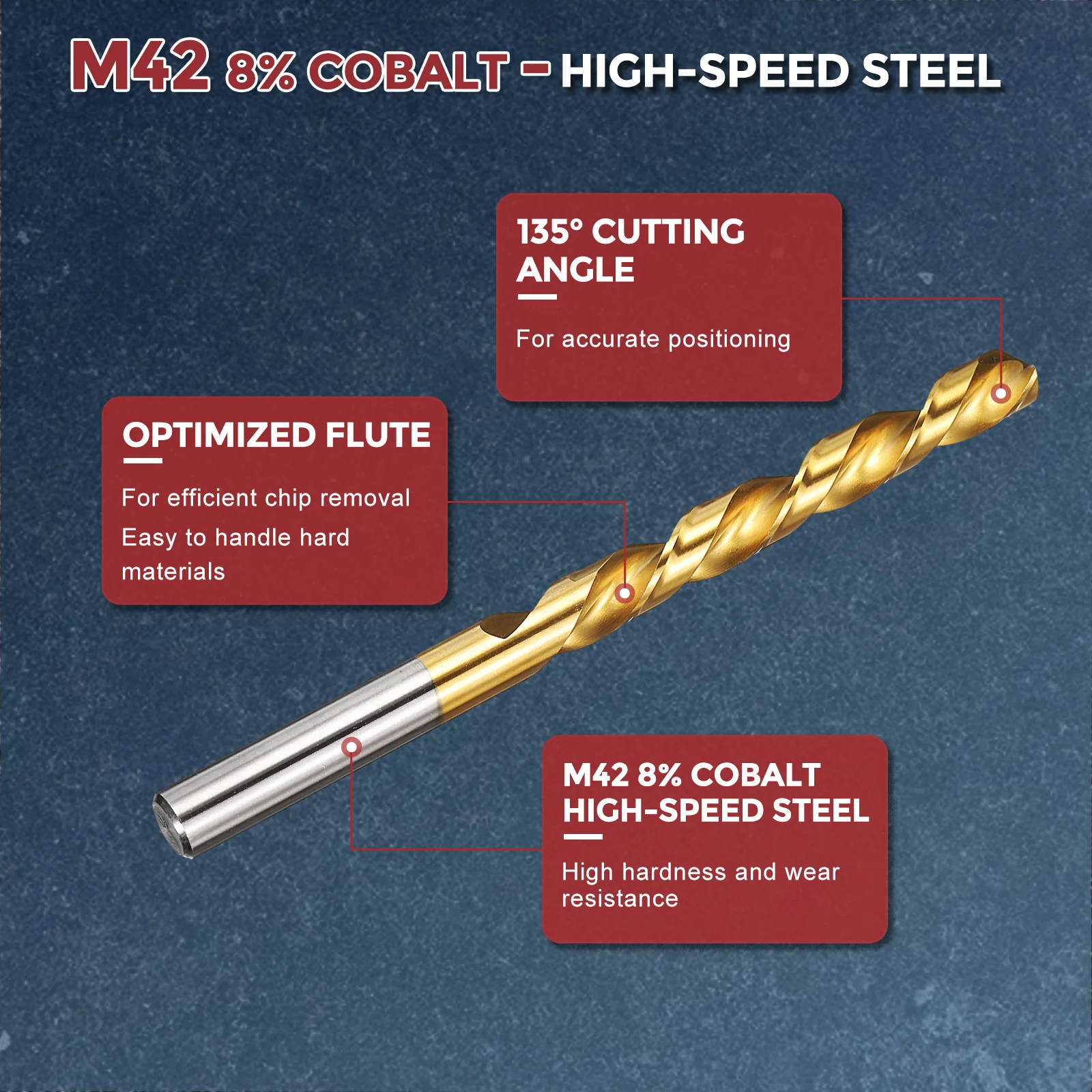 1pcs Drill Bit - 9.6mm HSS Cobalt TiN for Woodworking Handicraft Use - Image 3