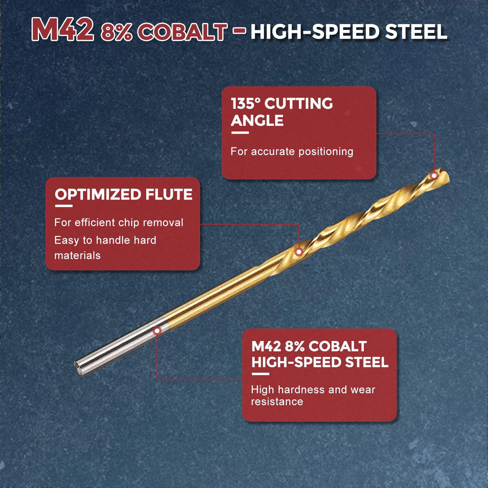 3pcs Drill Bit - 2.1mm HSS Cobalt TiN for Woodworking Handicraft Use - Image 3