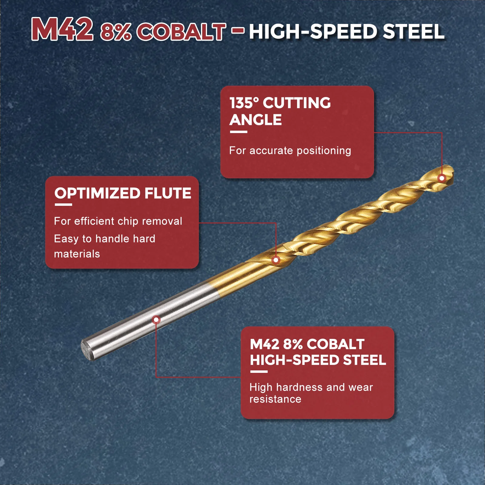 1pcs Drill Bit - 4.8mm HSS Cobalt TiN for Woodworking Handicraft Use - Image 3