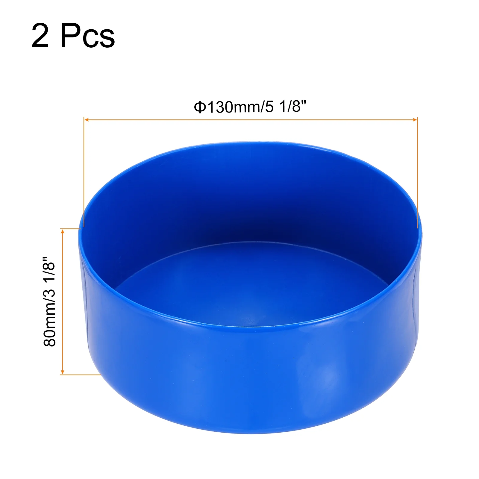 Uxcell 2pcs Rubber End Caps 130mm x 80mm Bolt Cap Screw Thread Protectors Blue - Image 2