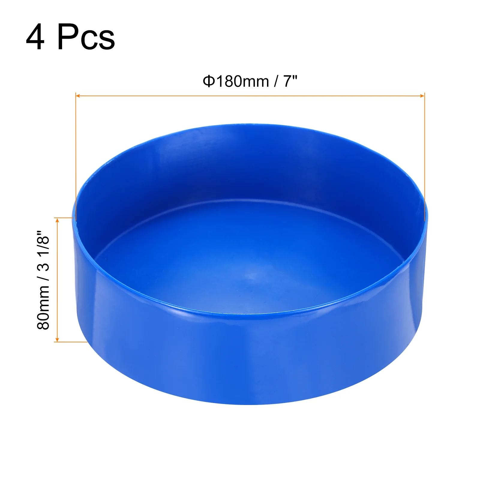 Uxcell 4pcs Rubber End Caps 180mm(5 1/8") End Cap Screw Thread Protectors Blue - Image 2