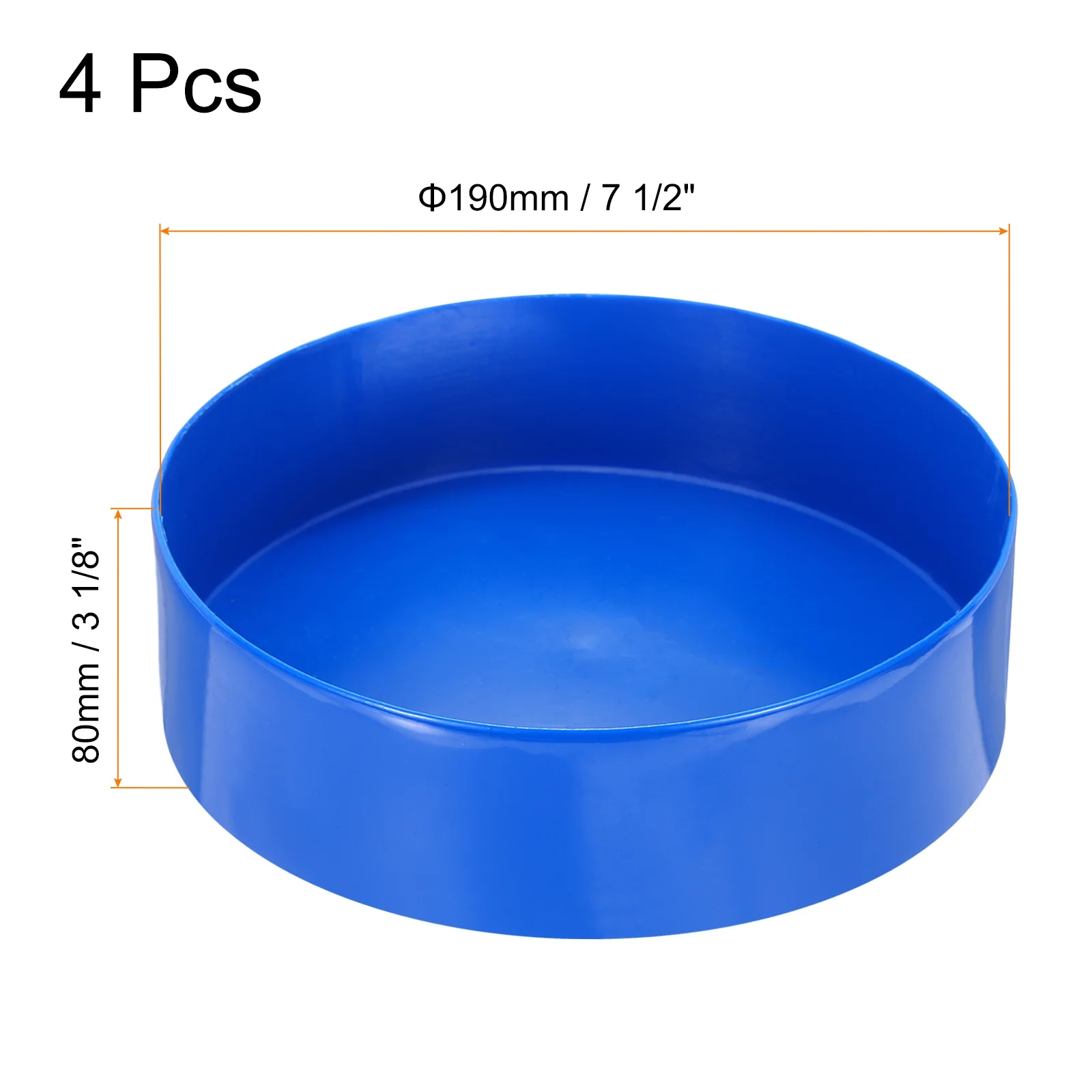 Uxcell 4pcs Rubber End Caps 190mm(5 1/8") End Cap Screw Thread Protectors Blue - Image 2