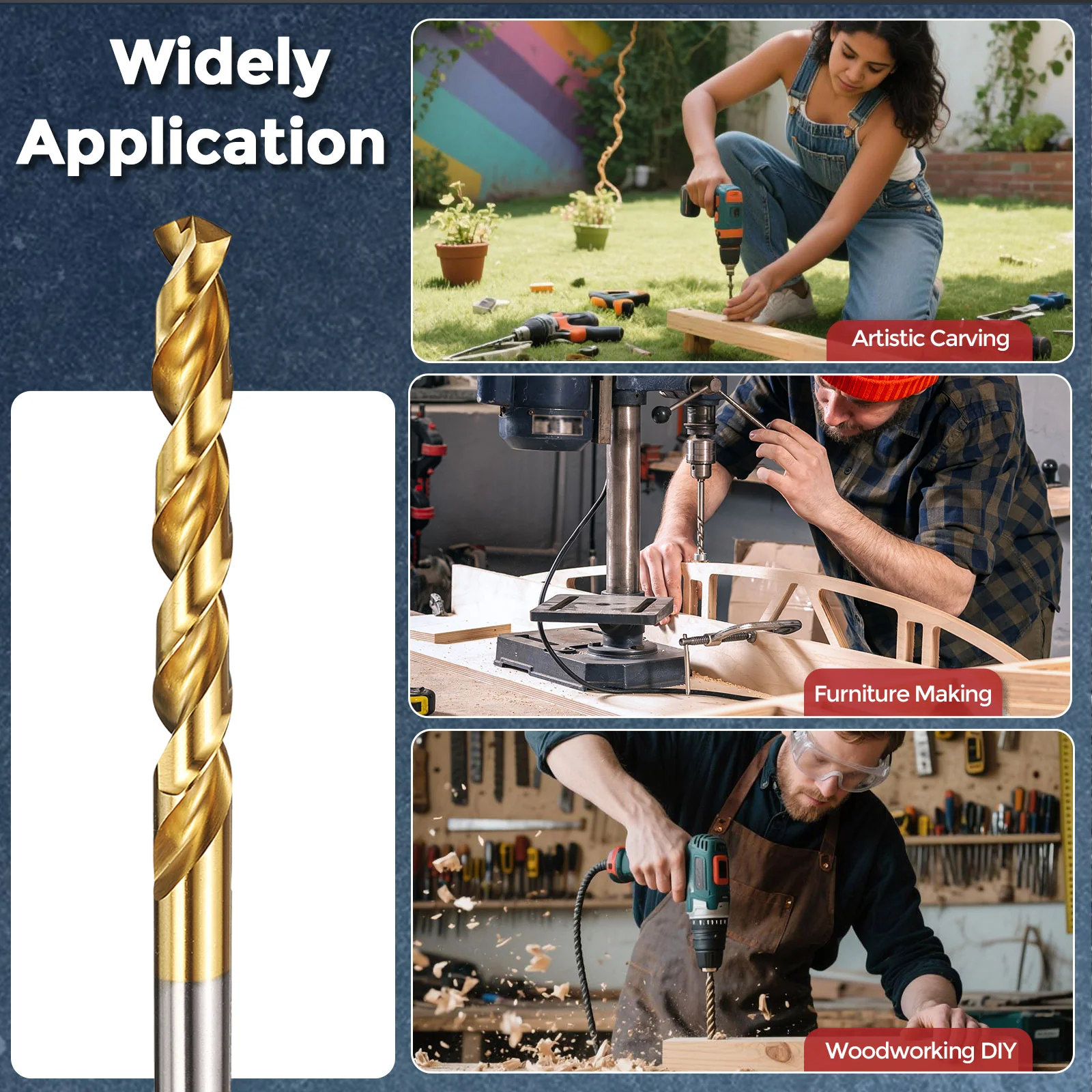 1pcs Drill Bit - 10.2mm HSS Cobalt TiN for Woodworking Handicraft Use - Image 4