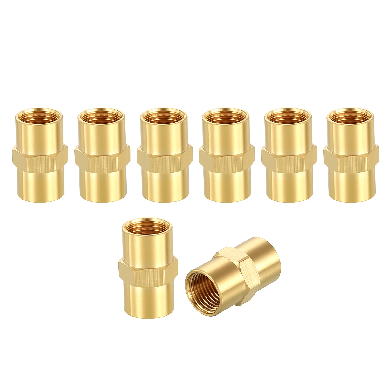 8 Pack Brass Pipe Fittings, 1/8" FeMale NPT to 1/8" FeMale NPT Reducer