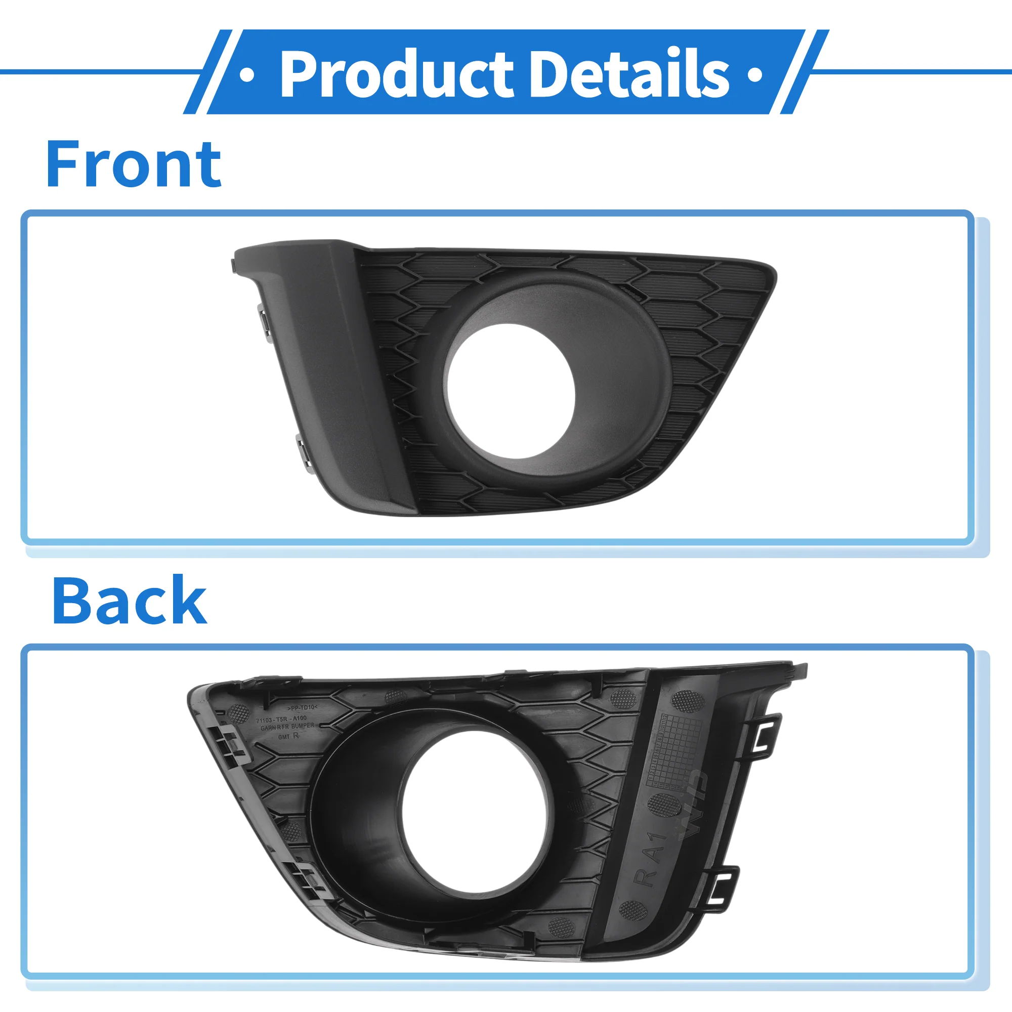Front Right Fog Light Grill No.71103T5RA10 for Honda Fit 2015-2017 - Image 5