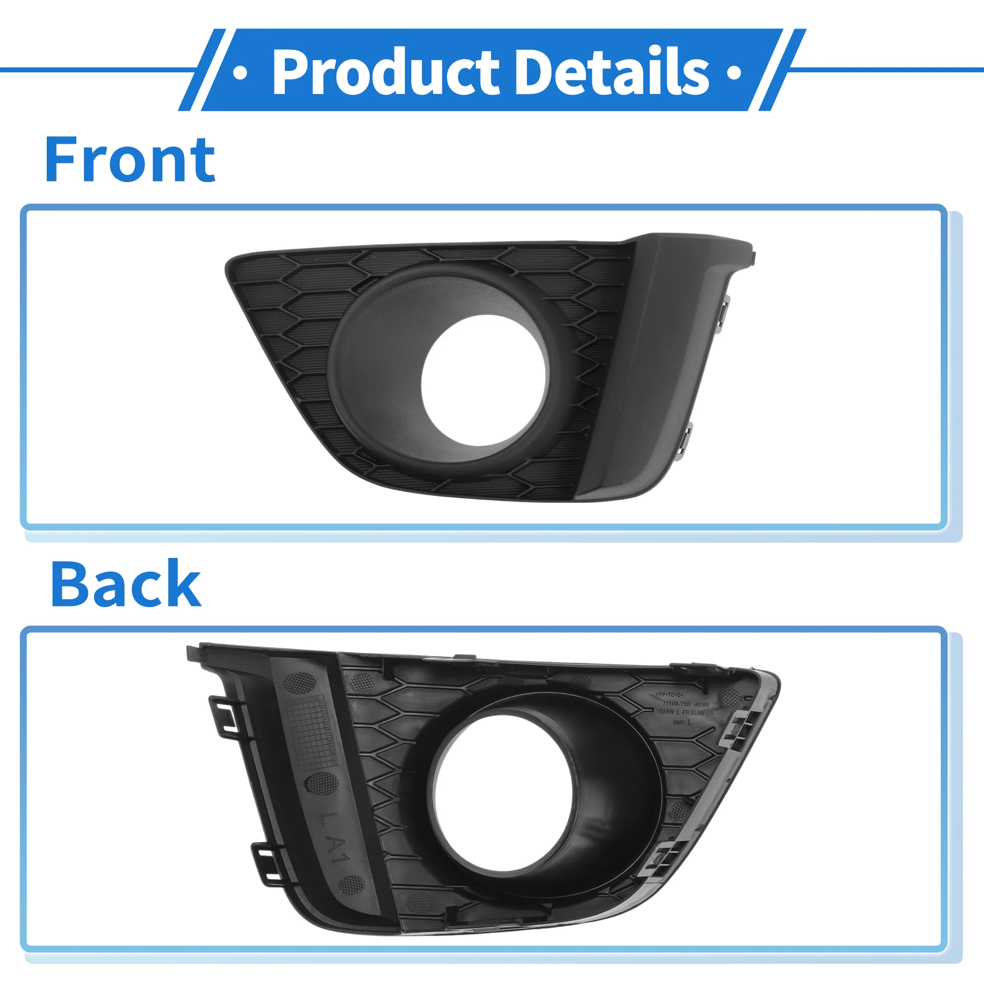 Front Left Fog Light Grill No.71108T5RA10 for Honda Fit 2015-2017 - Image 5