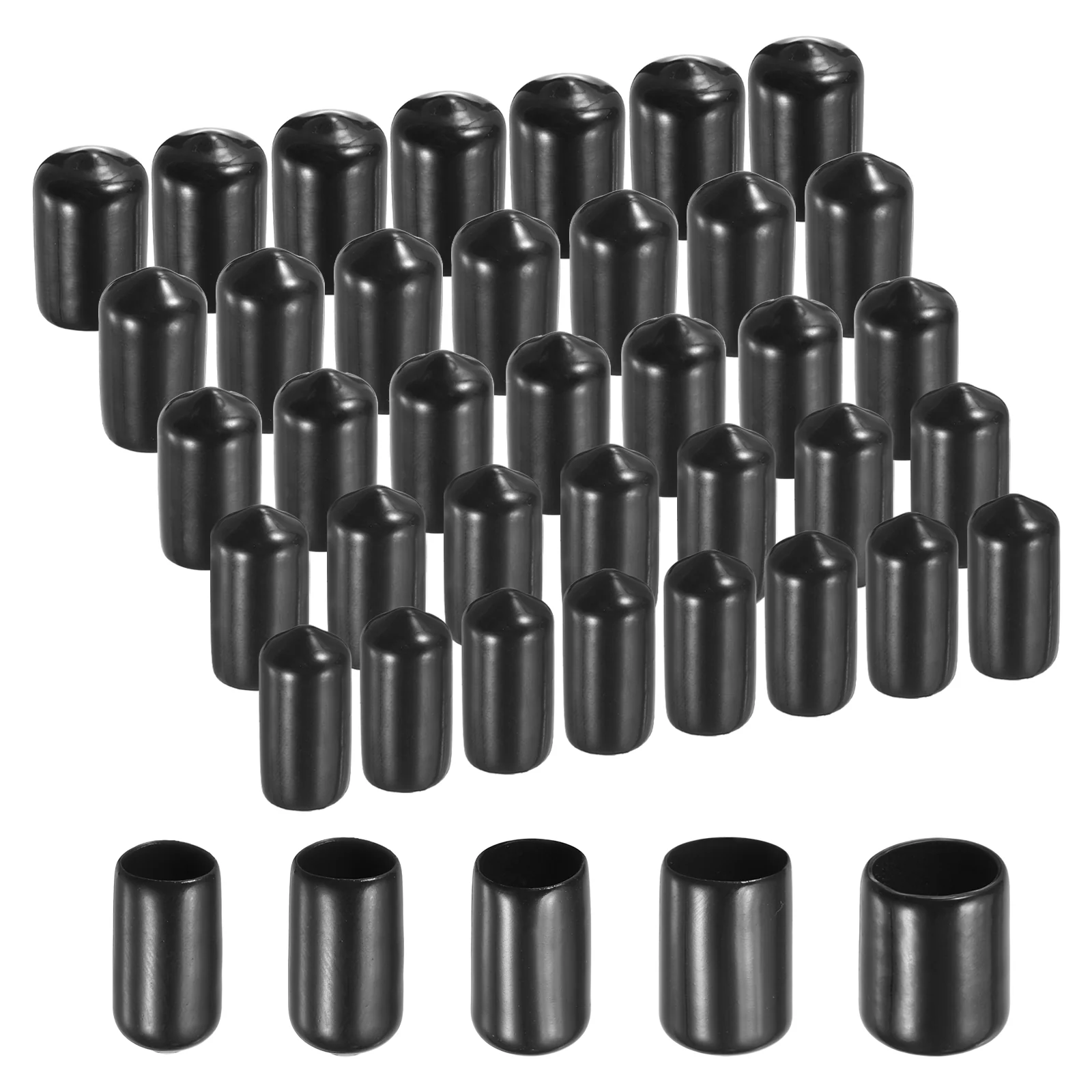 Uxcell 50pcs Round Rubber End Caps Protective Caps 6mm 8mm 10mm 12mm 14mm