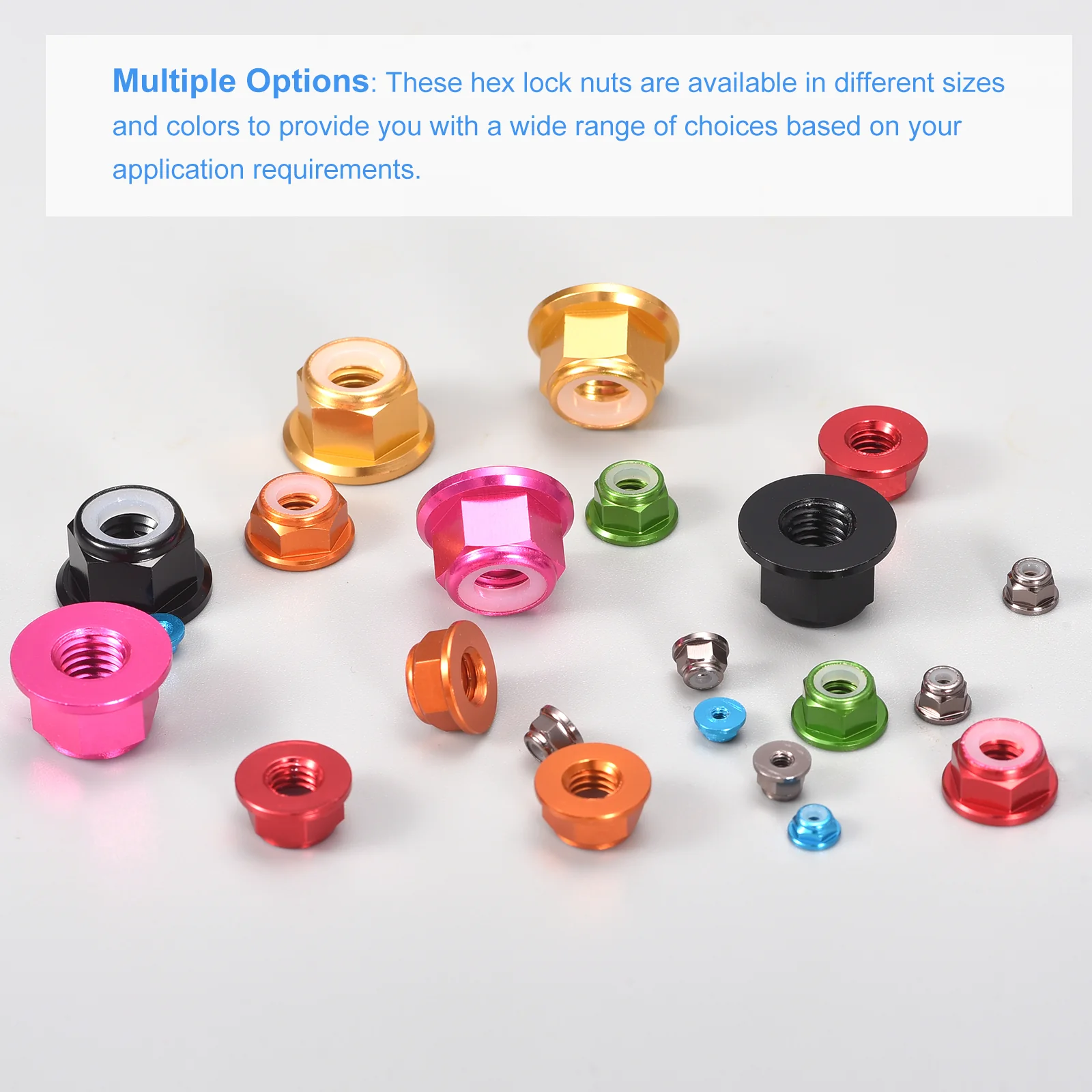 Uxcell 4Pcs Self Lock Nuts, M2x0.4mm Aluminum Nylon Insert Hex Nuts, Titanium Gray - Image 4