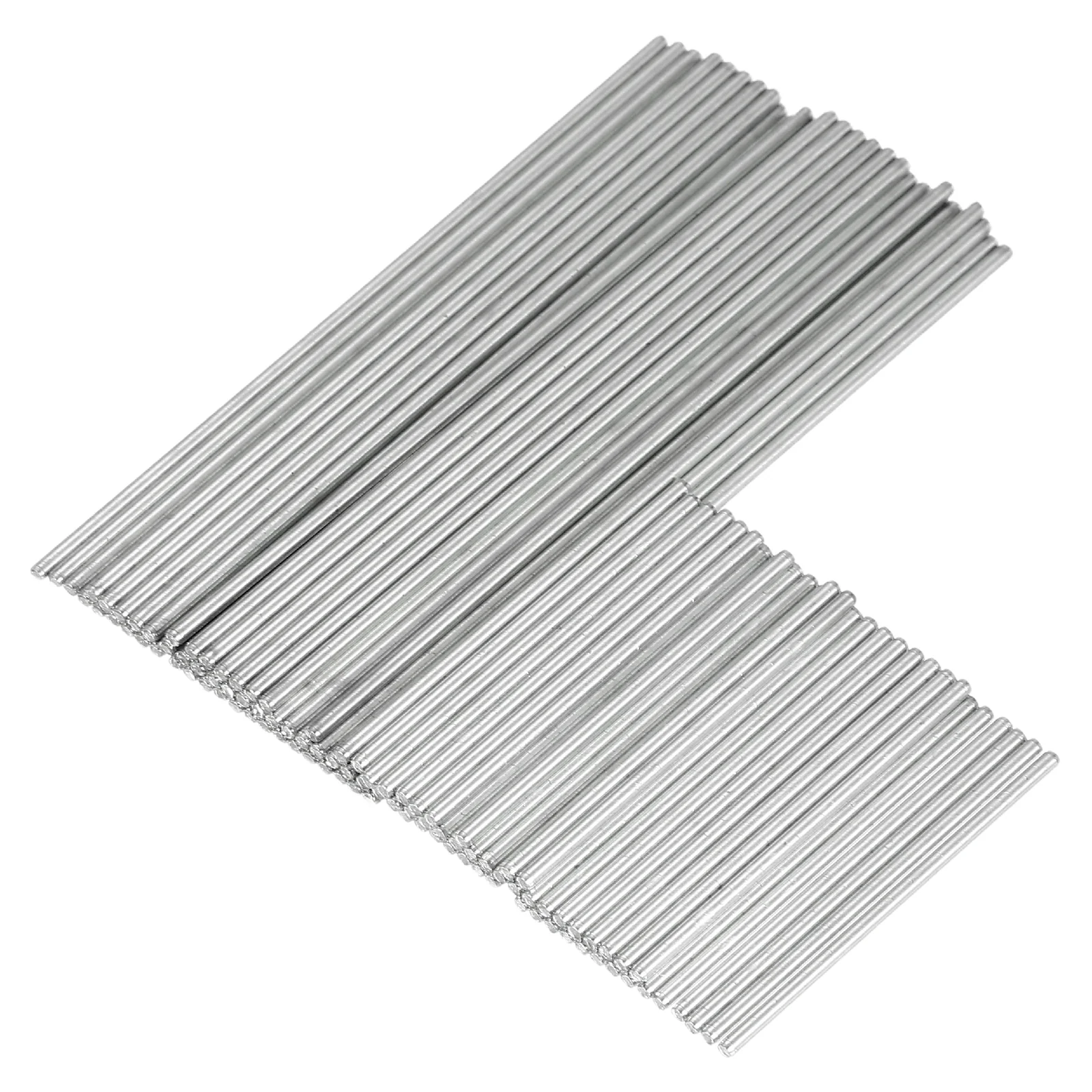 100pcs 2x50mm, 2x100mm Toys Shaft Round Rod Axles Drive Shaft Iron Shaft, Silver
