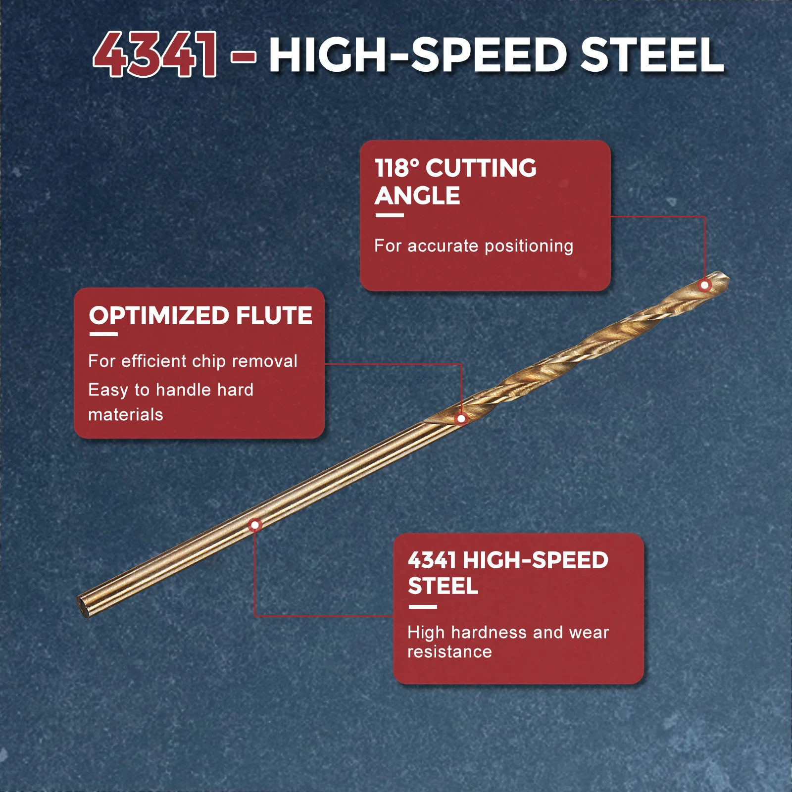 10pcs Drill Bit - #49 4341 HSS Gold Woodworking Handicraft - Image 3