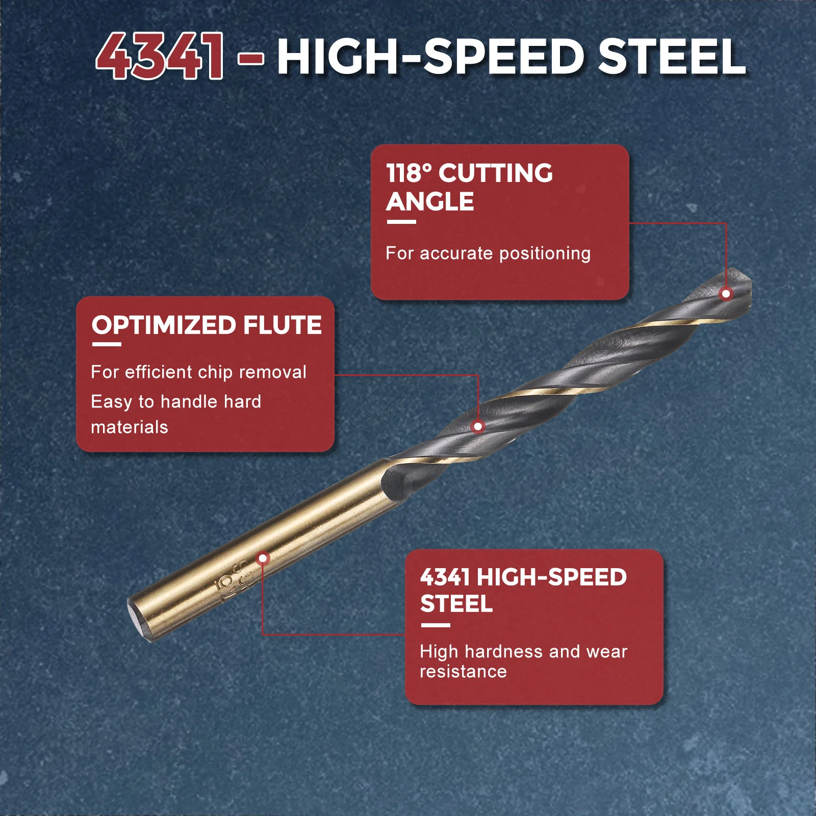 2pcs Drill Bit - 7.5mm 4341 HSS Black Gold Woodworking Handicraft - Image 3