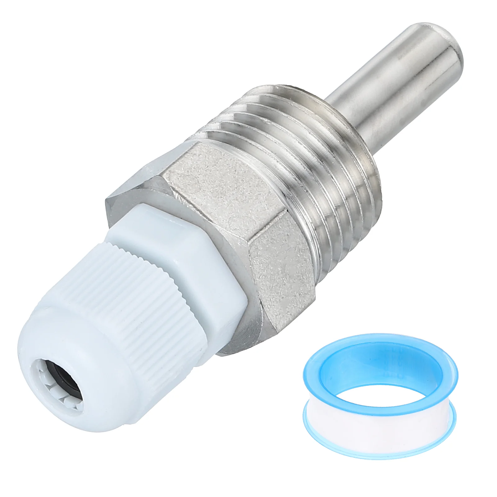 8mm Dia G1/2 201 Stainless Steel Thermowell with 50mm Cable Gland, White