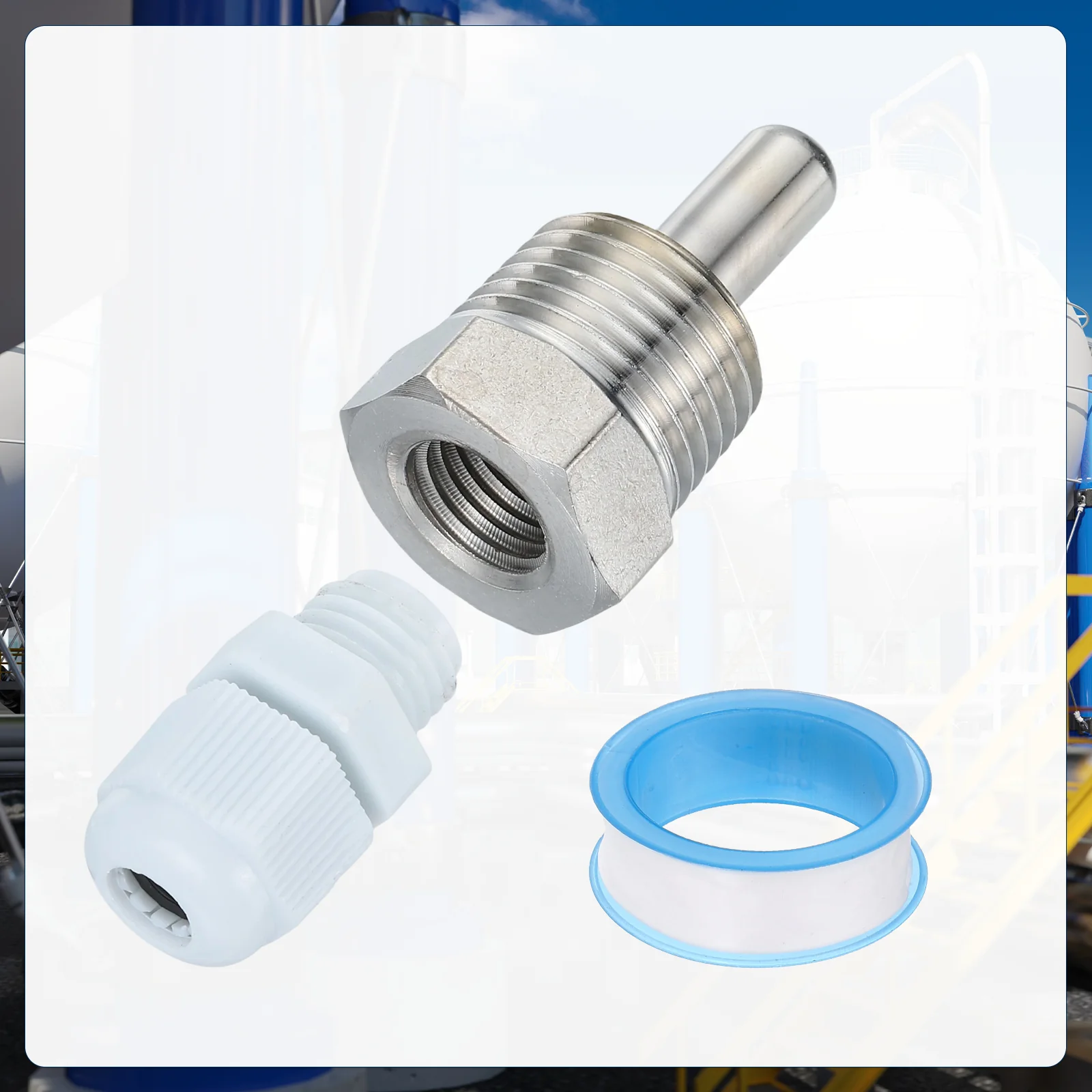 8mm Dia G1/2 201 Stainless Steel Thermowell with 30mm Cable Gland, White - Image 4