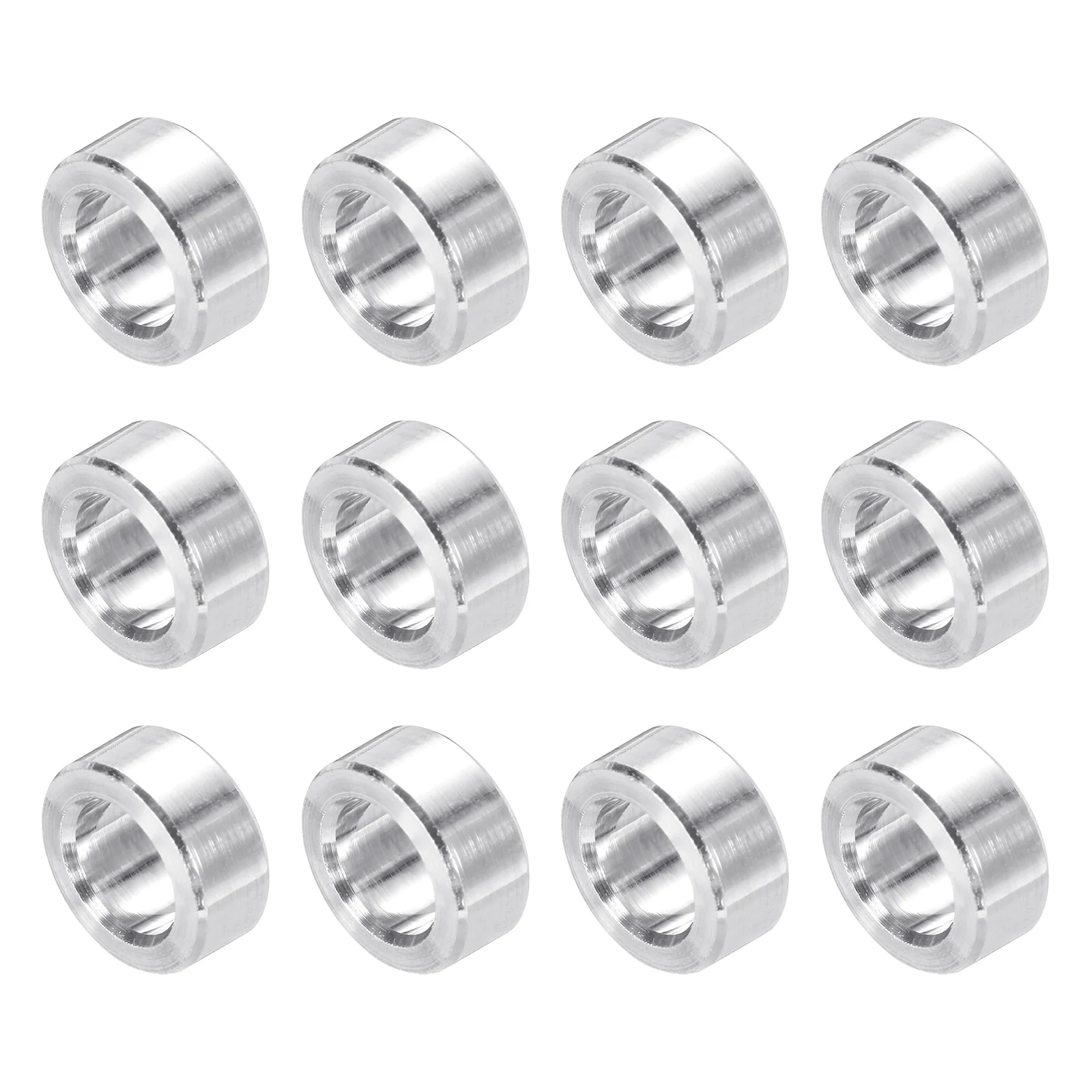 Aluminum Spacer Column 1/2 " OD x 1/3 " ID x 0.16 " Length Plain Finish 12 Pack