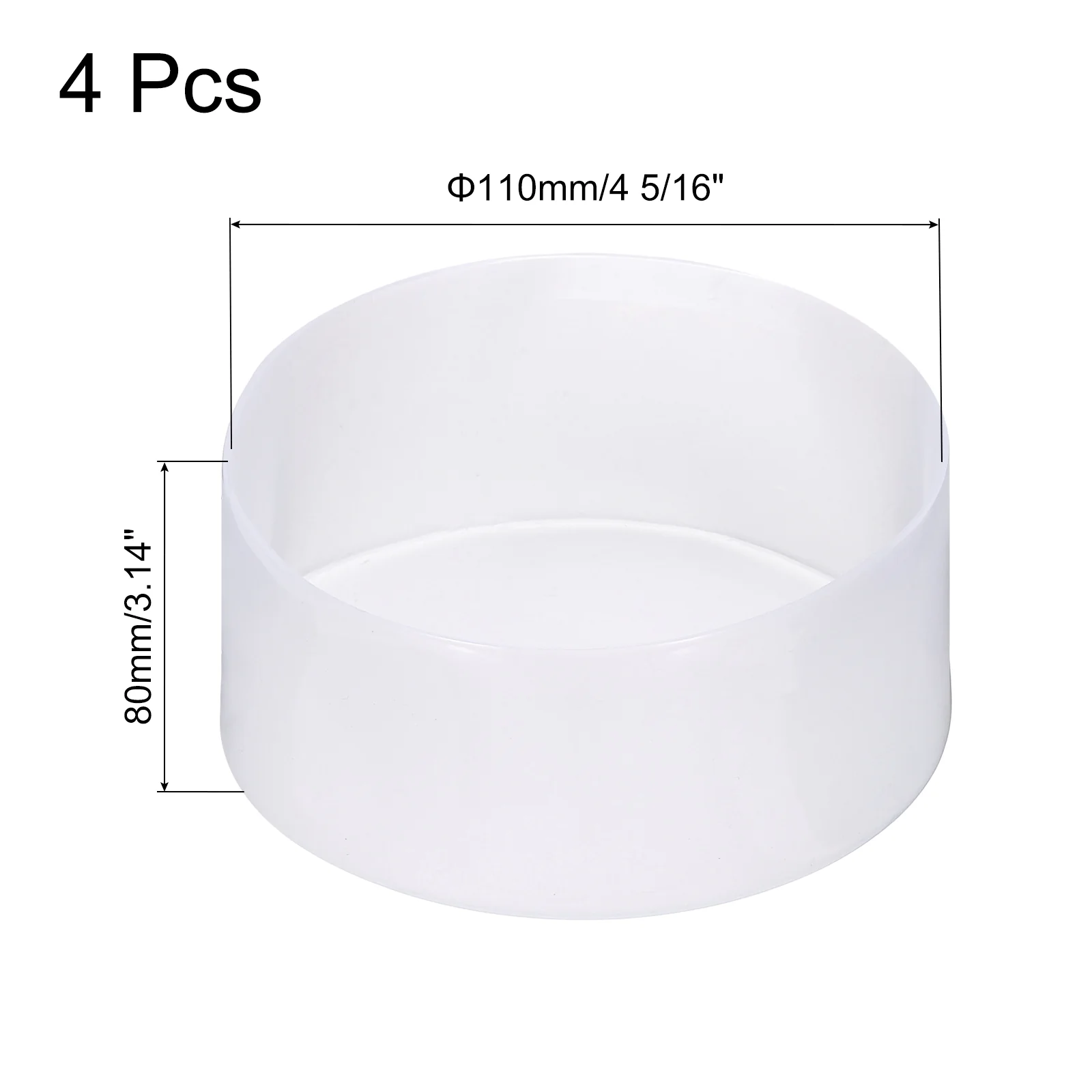 Uxcell 4pcs Rubber End Caps 110mm (4 5/16") End Cap Screw Thread Protectors Clear - Image 2