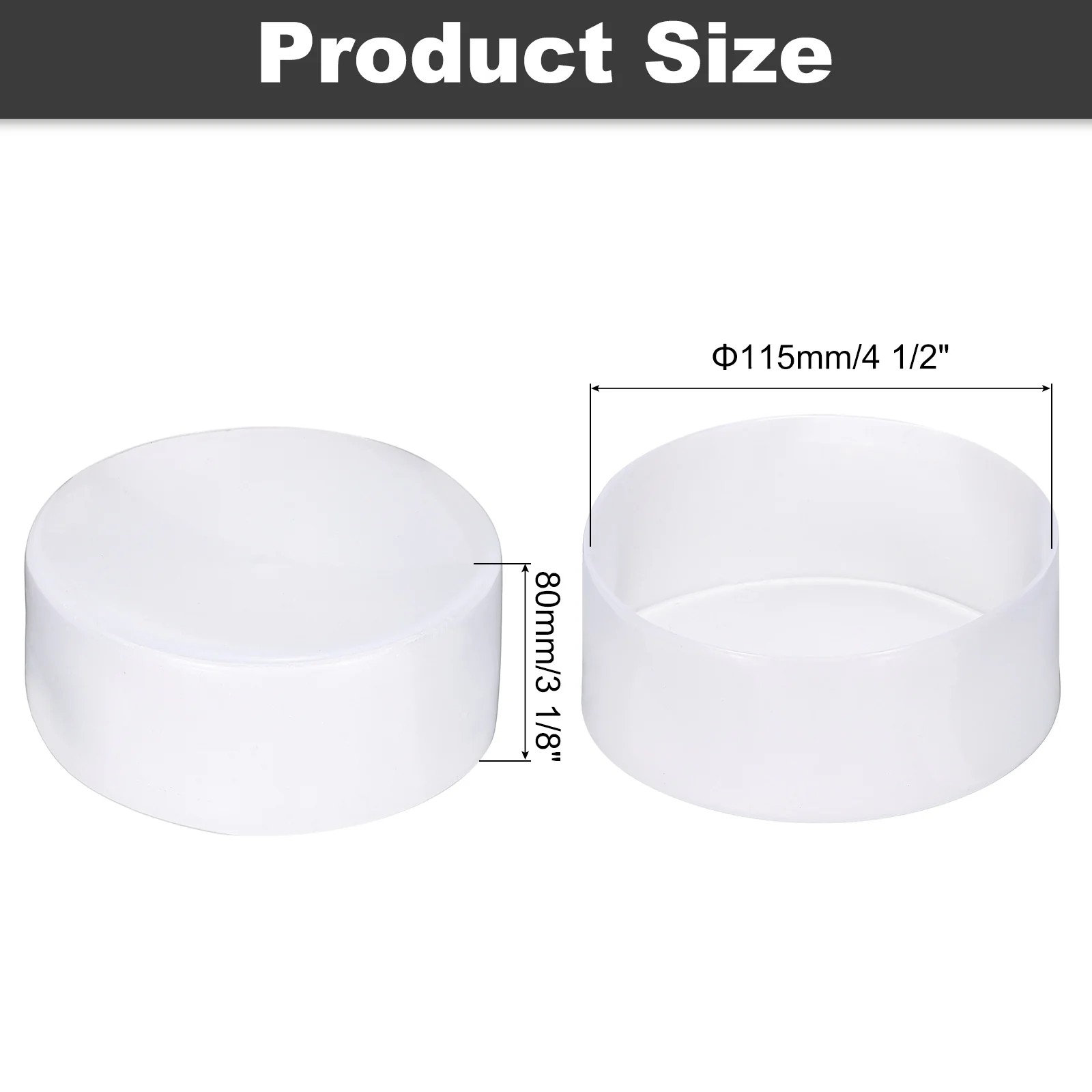 Uxcell 115mm (4 1/2") ID Rubber End Caps Pipe & Fence Post Protectors Clear - Image 2