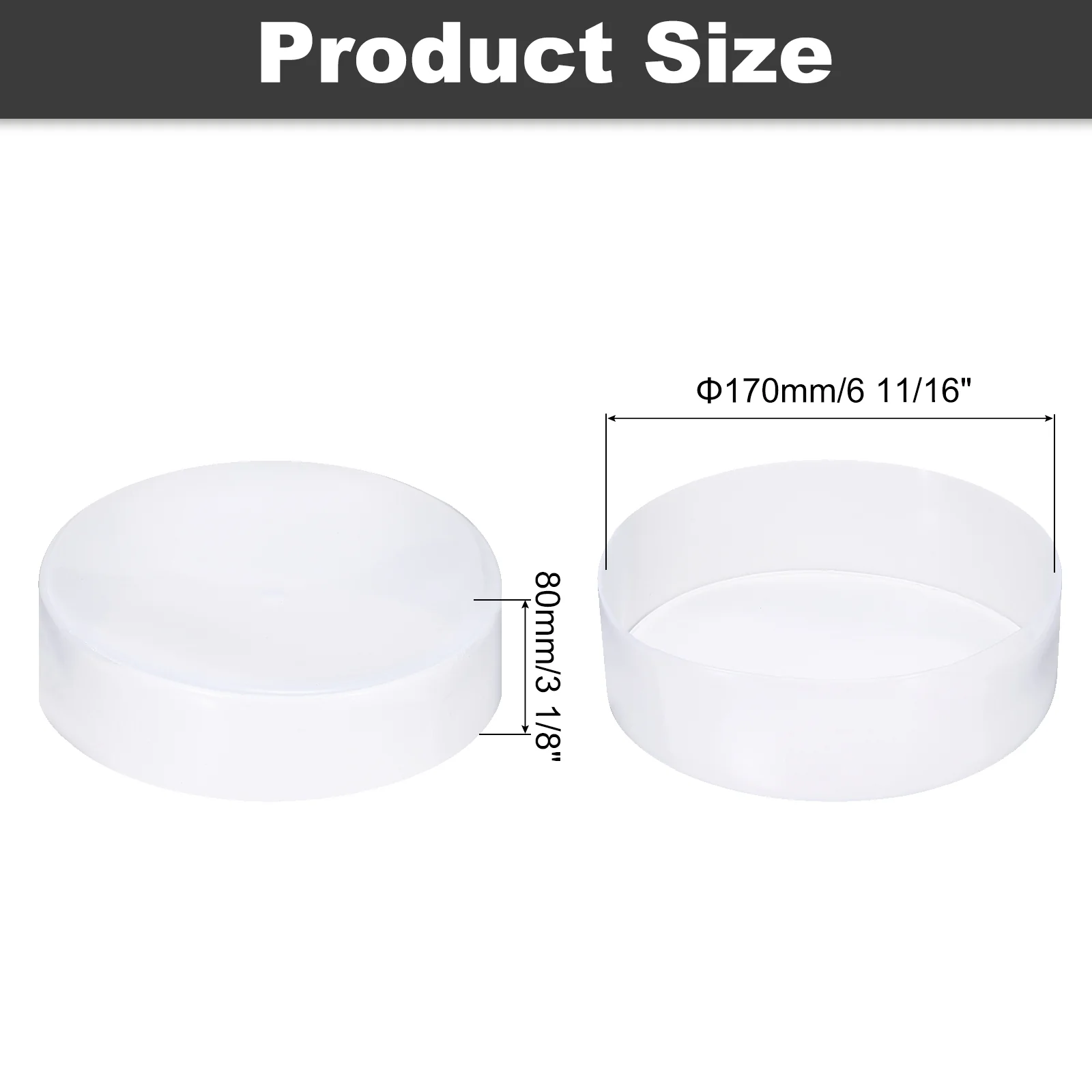 Uxcell 170mm (6 11/16") ID Rubber End Caps Pipe & Fence Post Protectors Clear - Image 2