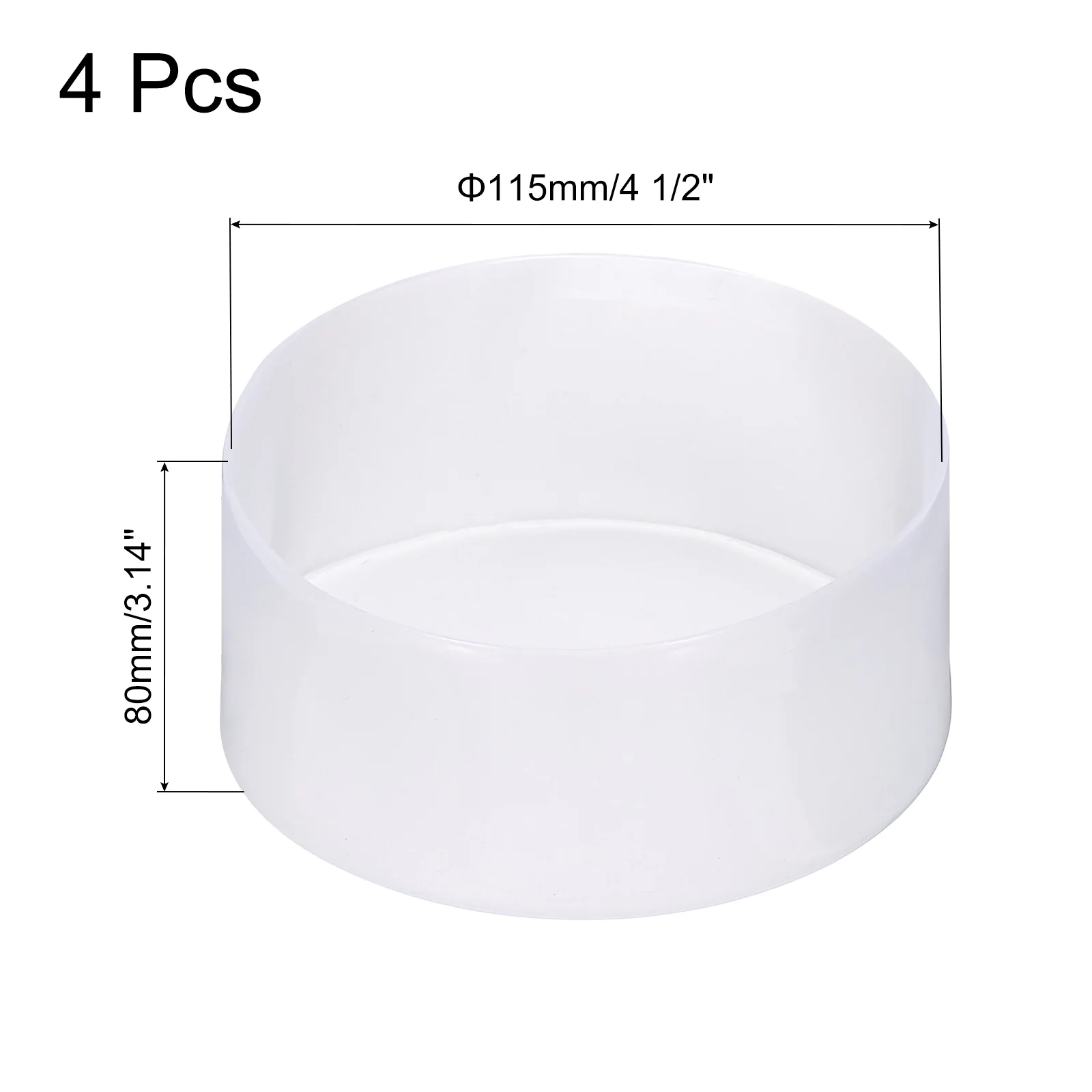 Uxcell 4pcs Rubber End Caps 115mm (4 1/2") End Cap Screw Thread Protectors Clear - Image 2