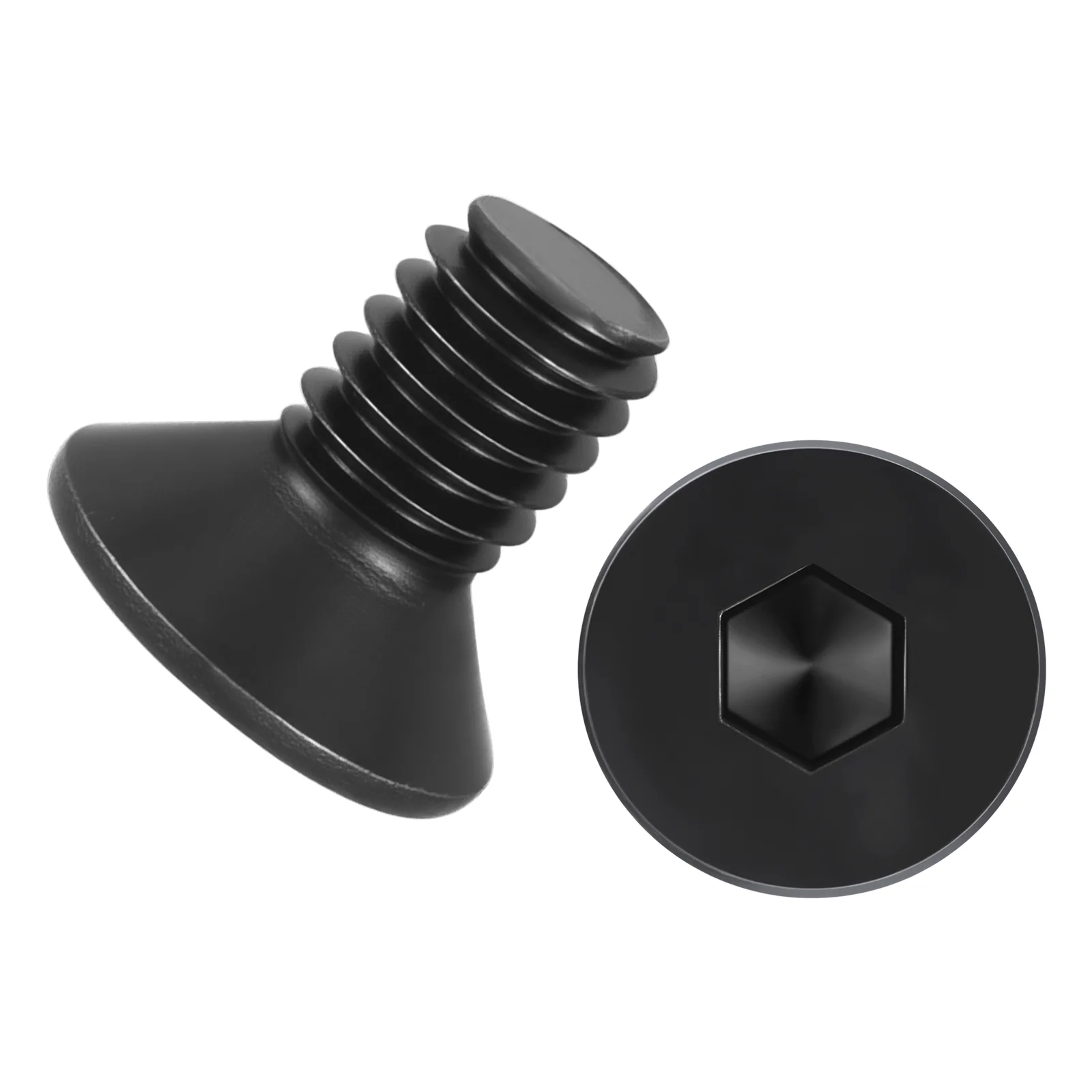 120Pcs Flat Head Socket Cap Screws-[M4-0.7x8], Carbon Steel Bolts, Black