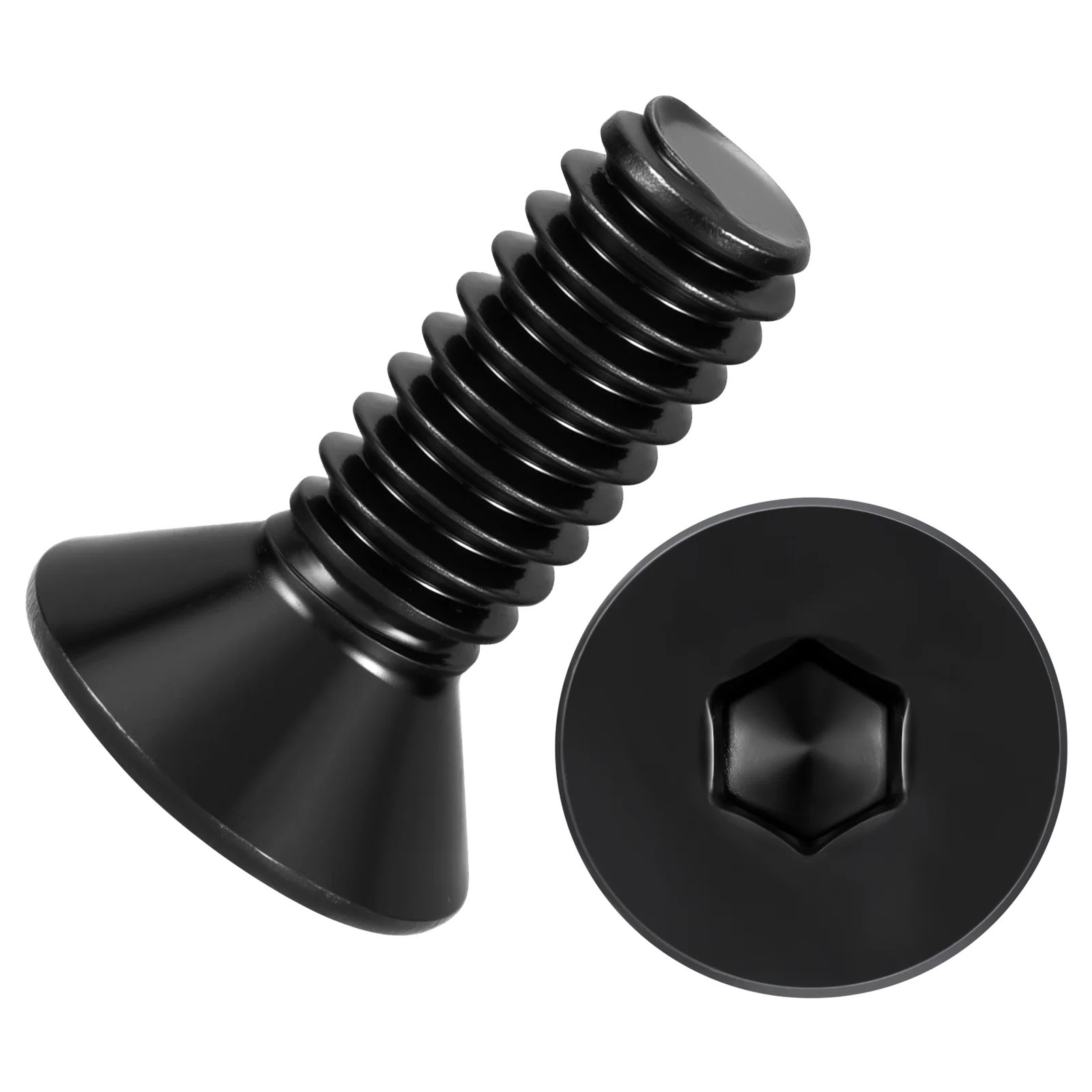 20Pcs Flat Head Socket Cap Screws-[1/4"-20x3/4"], 304 Stainless Bolts Black