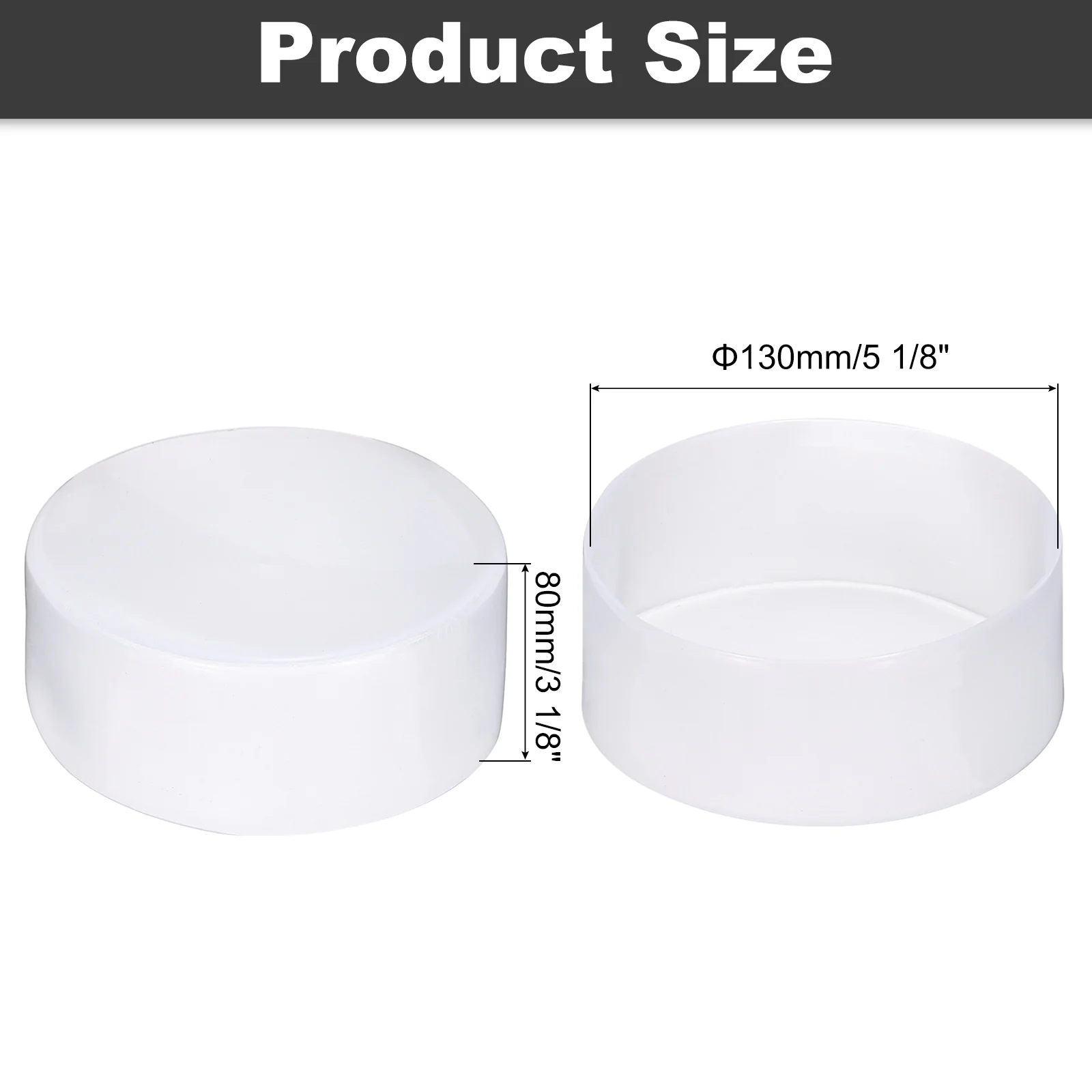 Uxcell 130mm(5 1/8") ID Rubber End Caps Pipe & Fence Post Protectors Clear - Image 2