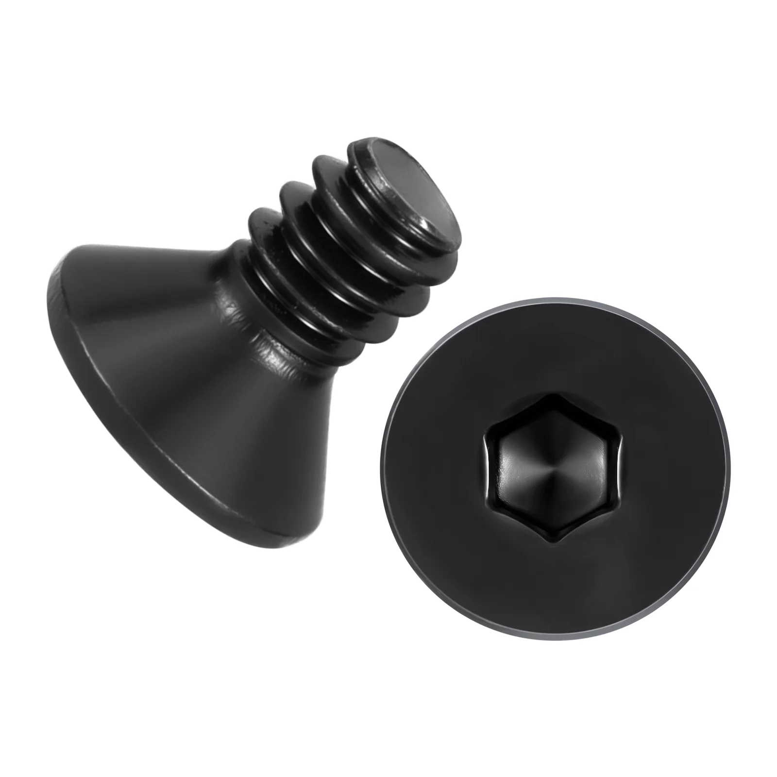 20Pcs Flat Head Socket Cap Screws-[#6-32x1/4"], Carbon Steel Bolts, Black