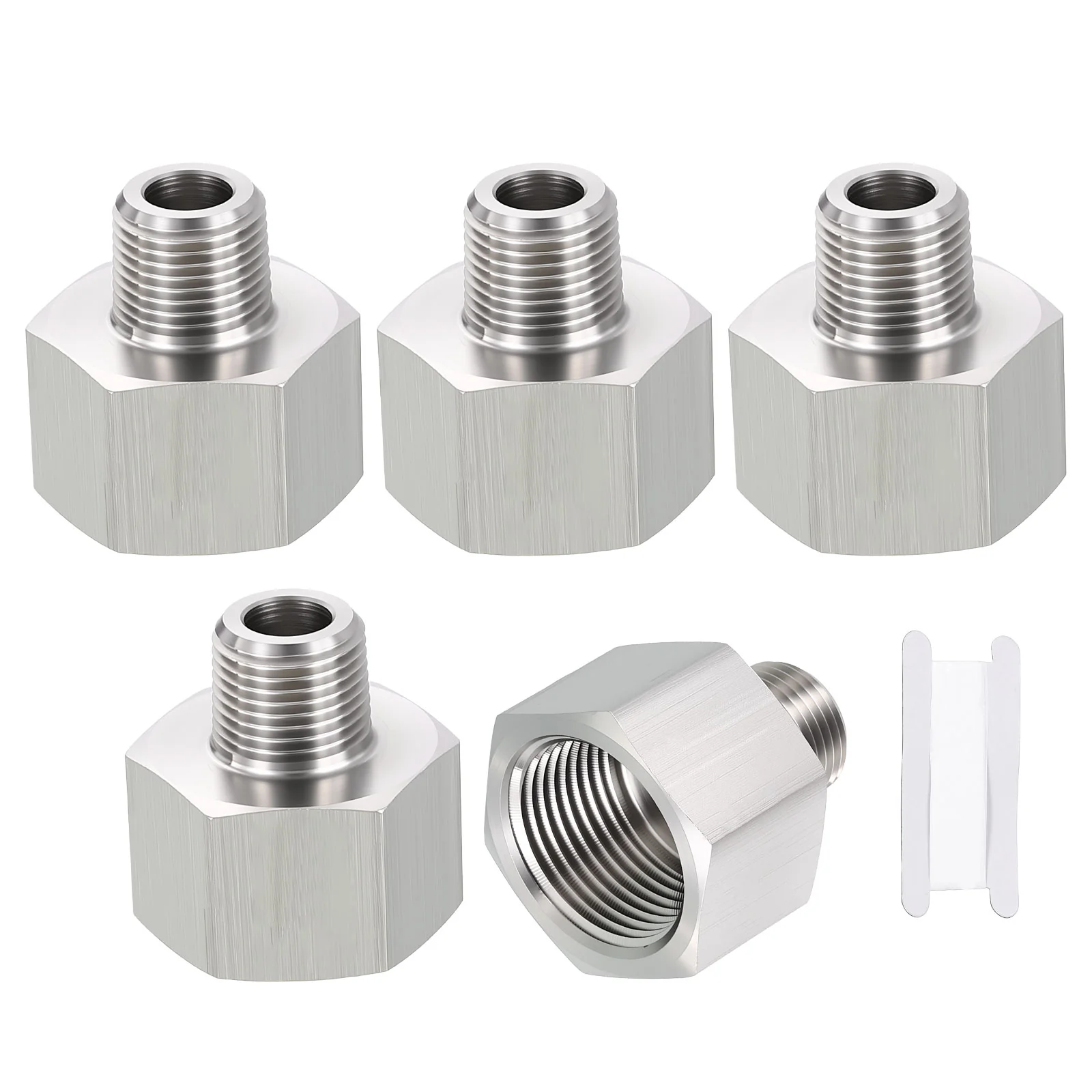 5 Pack 304 Stainless Pipe Fitting, 3/4" FNPT x 1/4" MNPT Reducer W/ Sealing Tape
