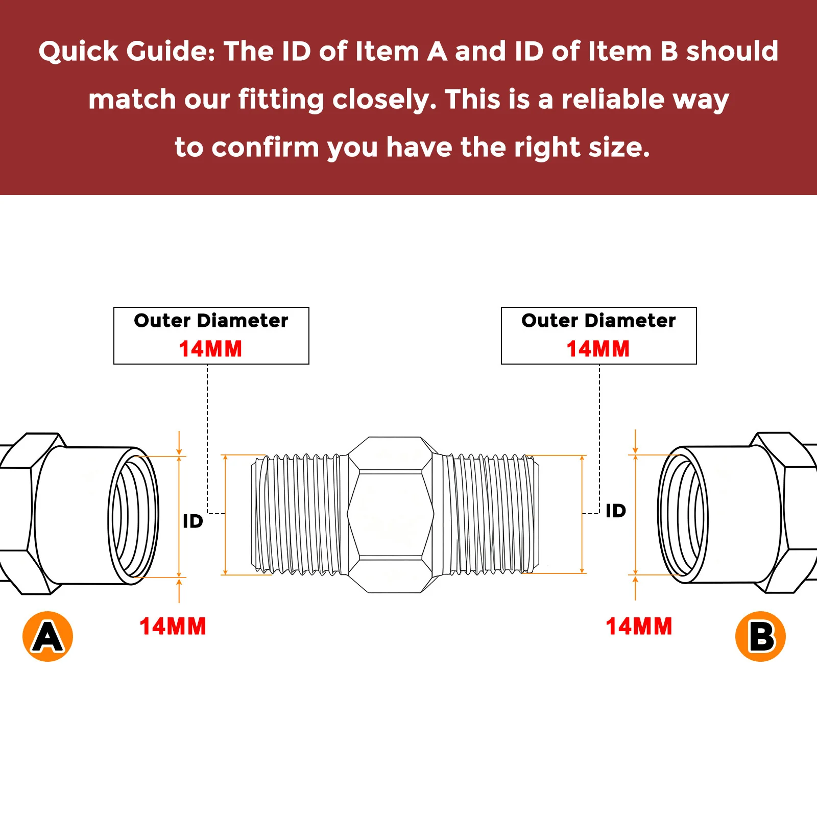 Pack of 1, M14*1.5 Male To M14*1.5 Male Stainless Steel Hose Adapter - Image 3