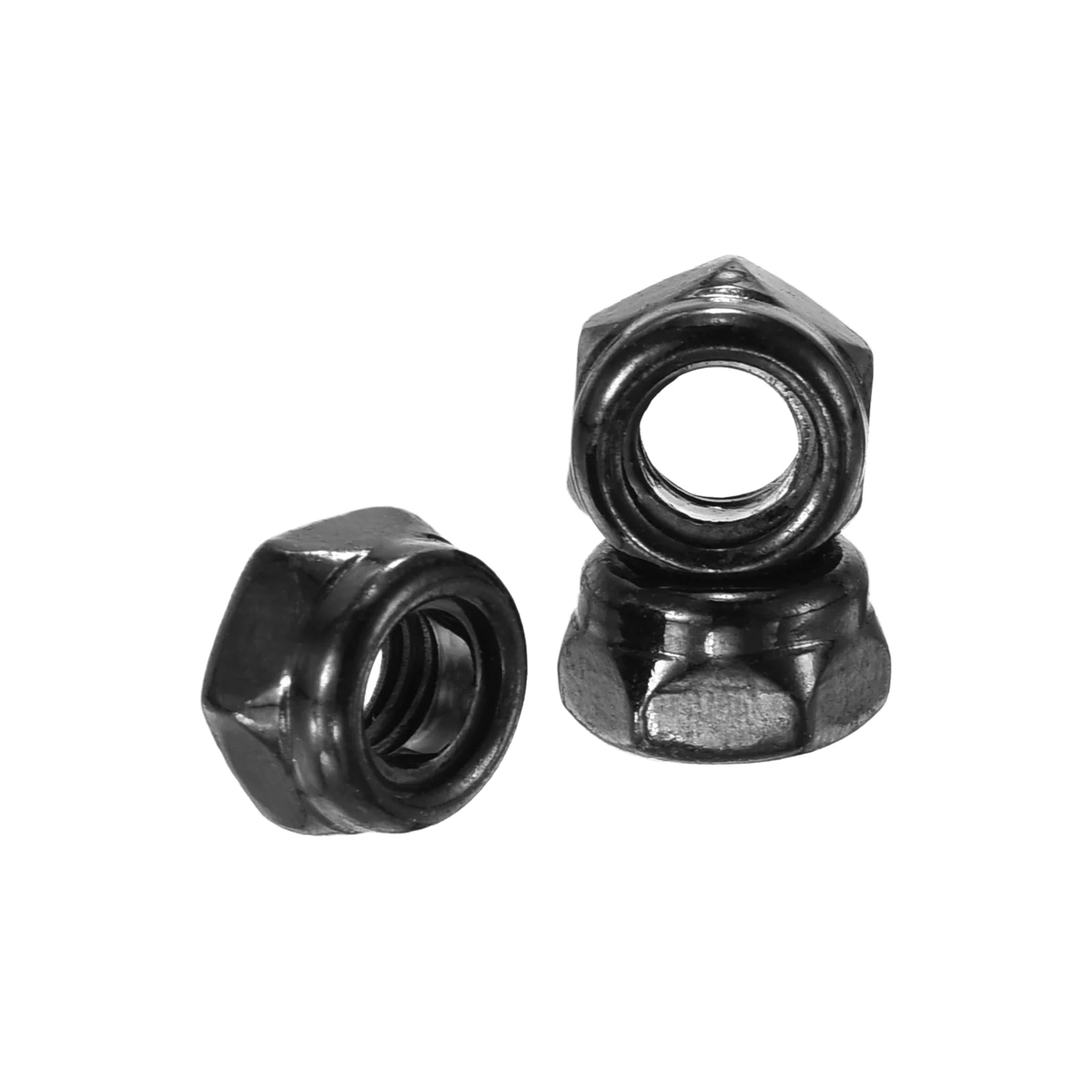 60Pcs Nylon Lock Hex Nuts - [M5 x 0.8mm], 304 Stainless Nuts, Black