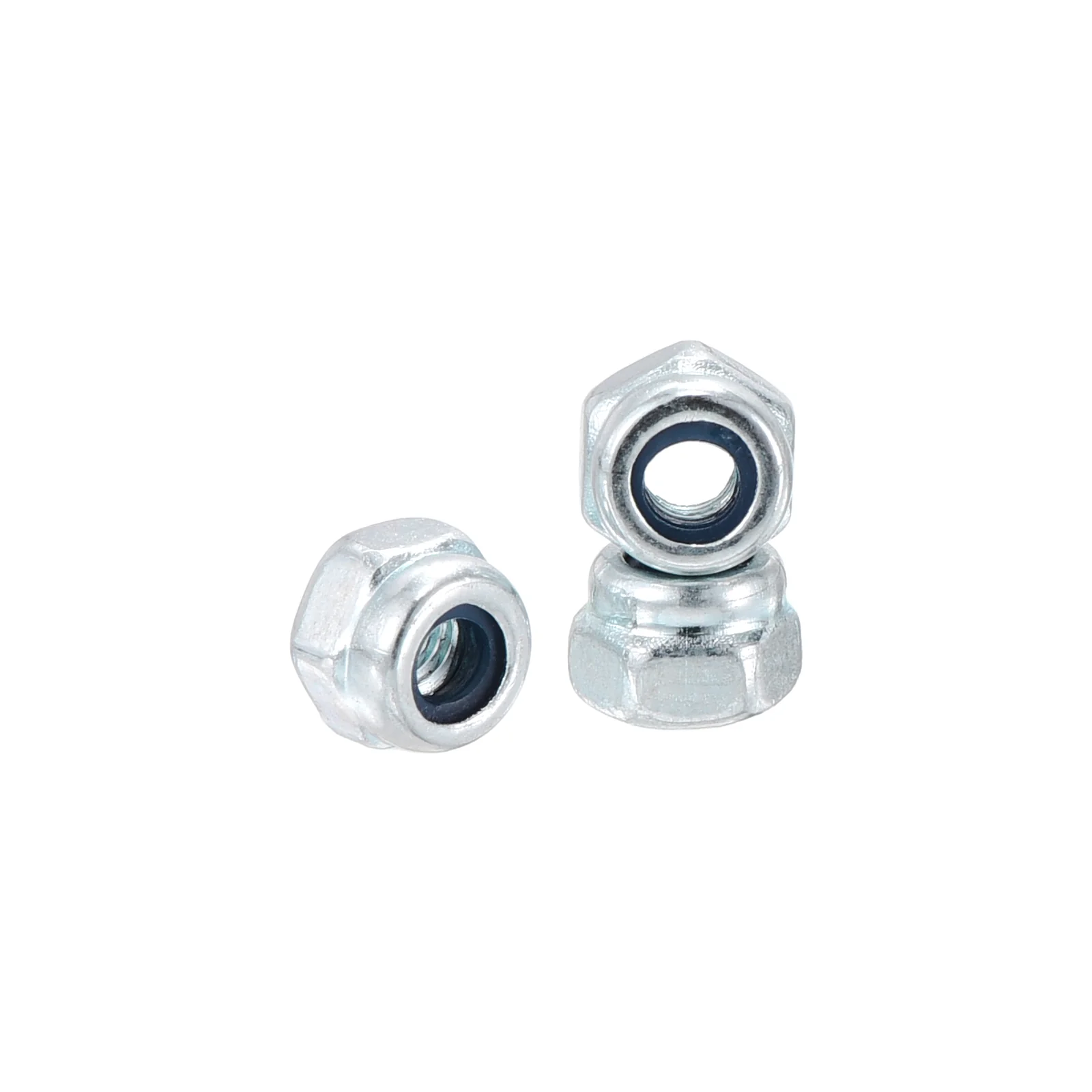 20Pcs Nylon Lock Hex Nuts - [M2.5-0.45], Carbon Steel Locknut, Blue and White