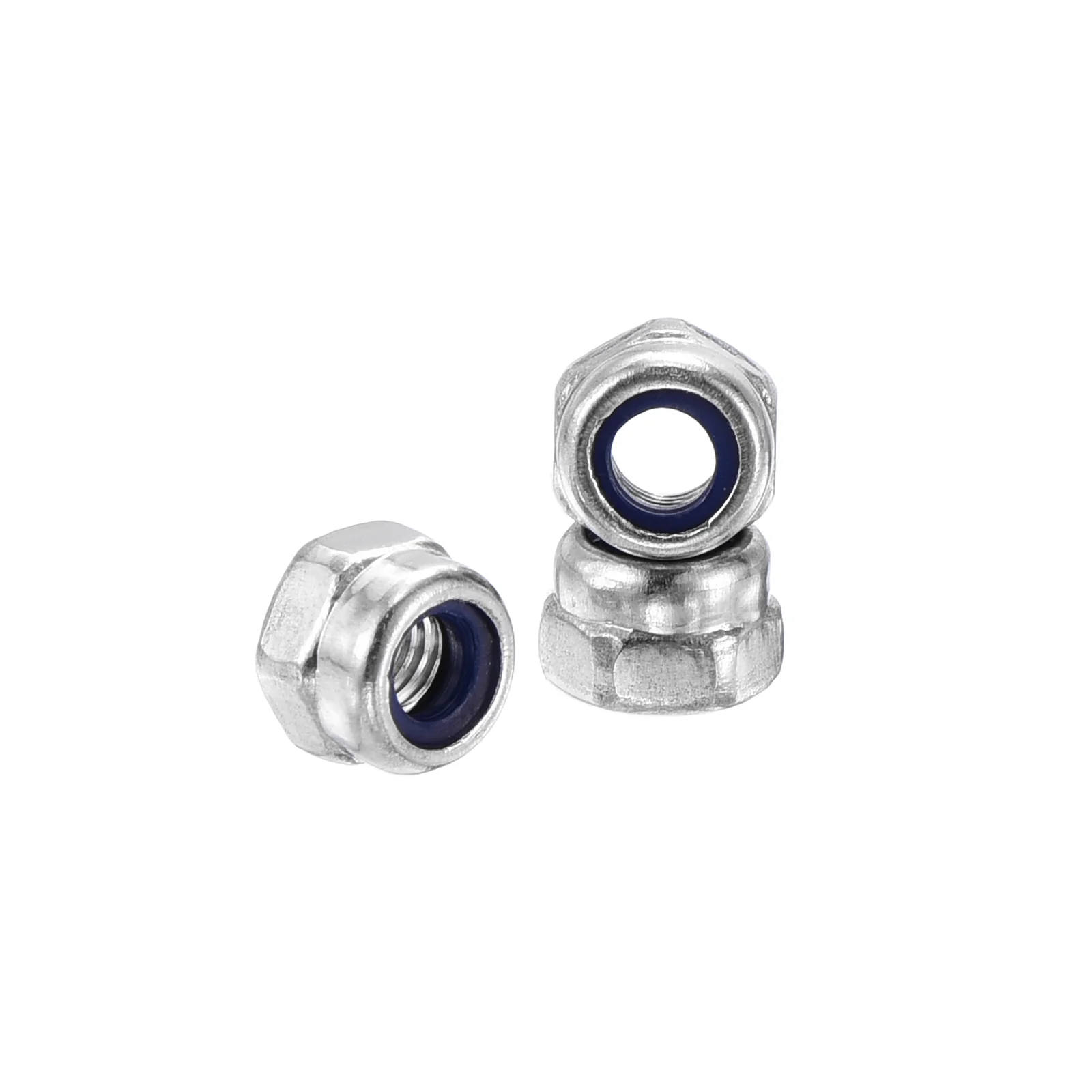 120Pcs Nylon Lock Hex Nuts - [M3-0.5], 304 Stainless Nuts, Silver
