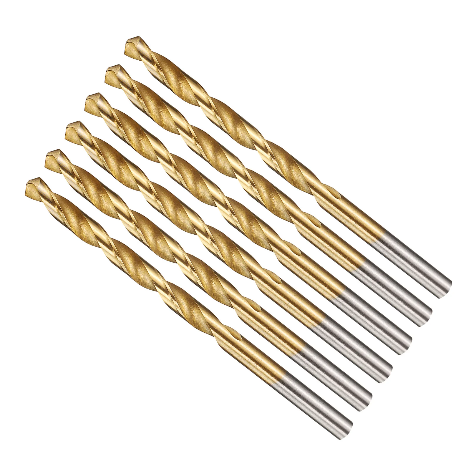 3/16" Drill Bit Straight Shank 4241 HSS TiN Coated, 6pcs