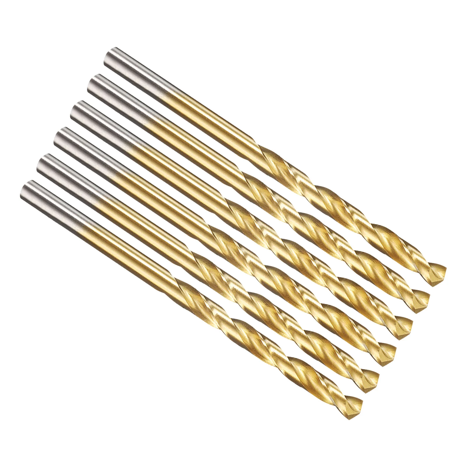 4mm Drill Bit Straight Shank 135° M2 HSS Titanium Nitride TiN Coated - 6 Pack
