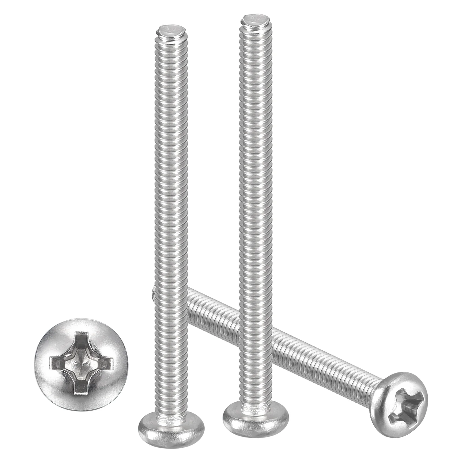 Cross Drive Pan Head Bolts M2-0.4x25 30Pcs Stainless Steel for DIY, Silver