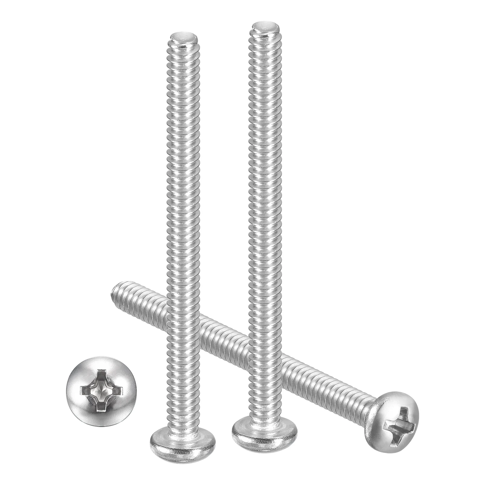 Cross Drive Pan Head Bolts #4-40x1-1/2" 20Pcs Stainless Steel for DIY, Silver