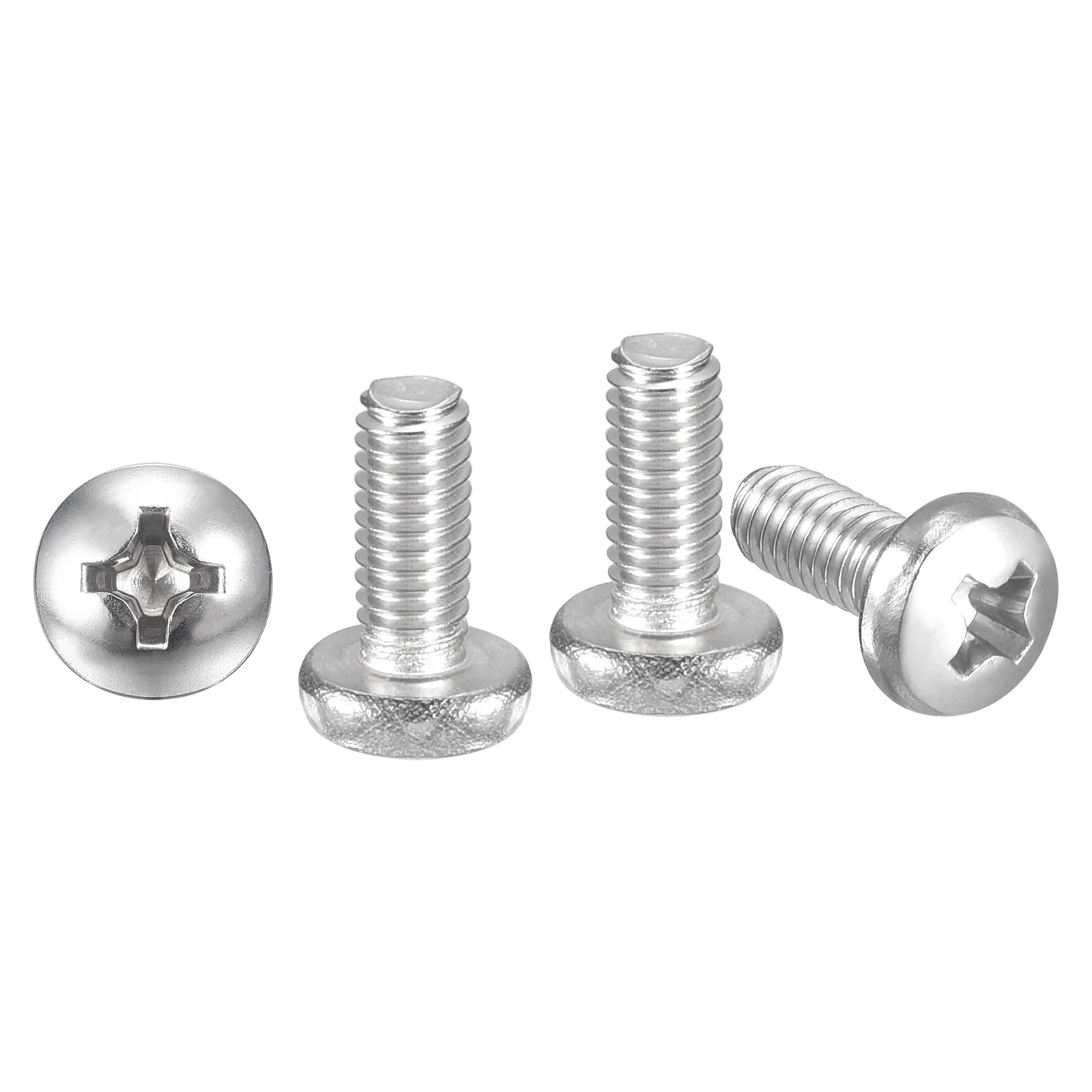 Cross Drive Pan Head Bolts M4-0.7x10 100Pcs Stainless Steel for DIY, Silver