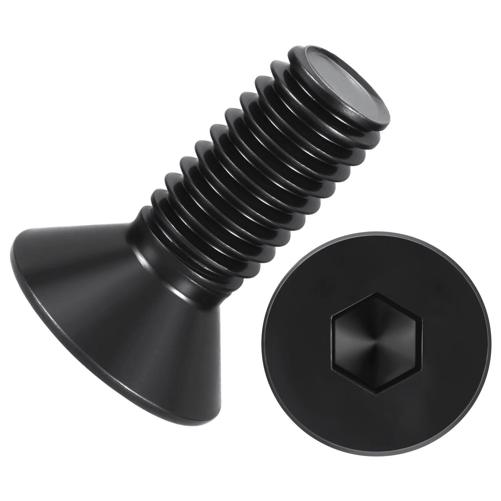 20Pcs Flat Head Socket Cap Screws-[3/8"-16x1"], Carbon Steel Bolts, Black
