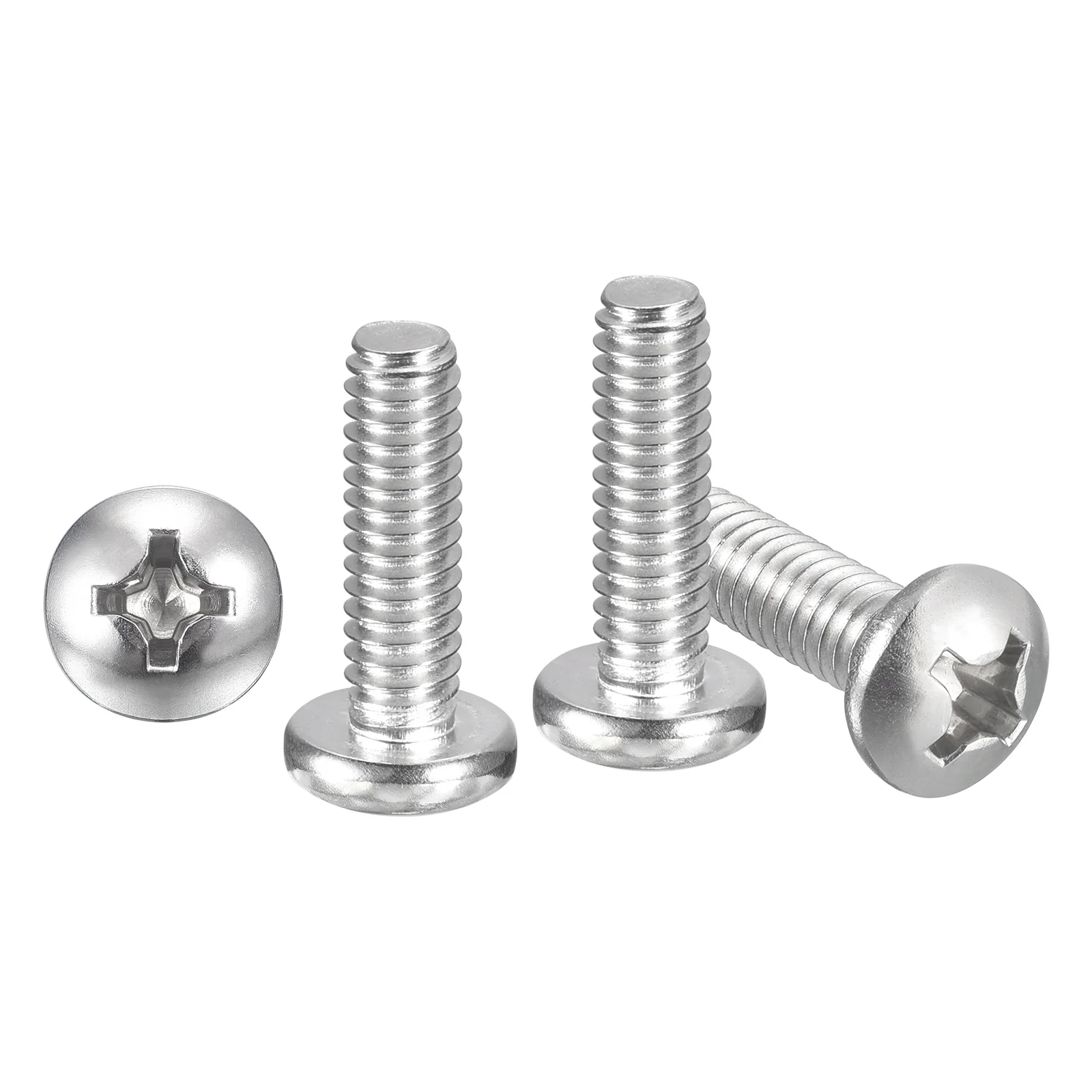 Cross Drive Pan Head Bolts #12-24x3/4" 25Pcs Stainless Steel for DIY, Silver