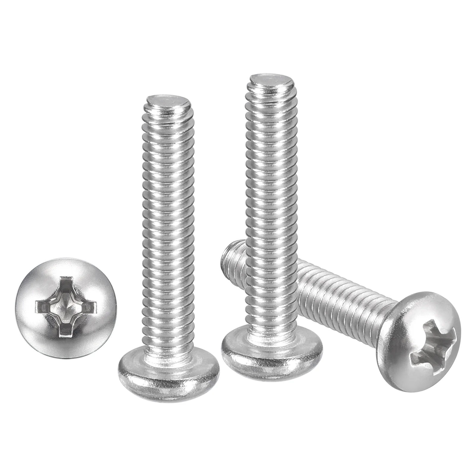 Cross Drive Pan Head Bolts #8-32x7/8" 50Pcs Stainless Steel for DIY, Silver