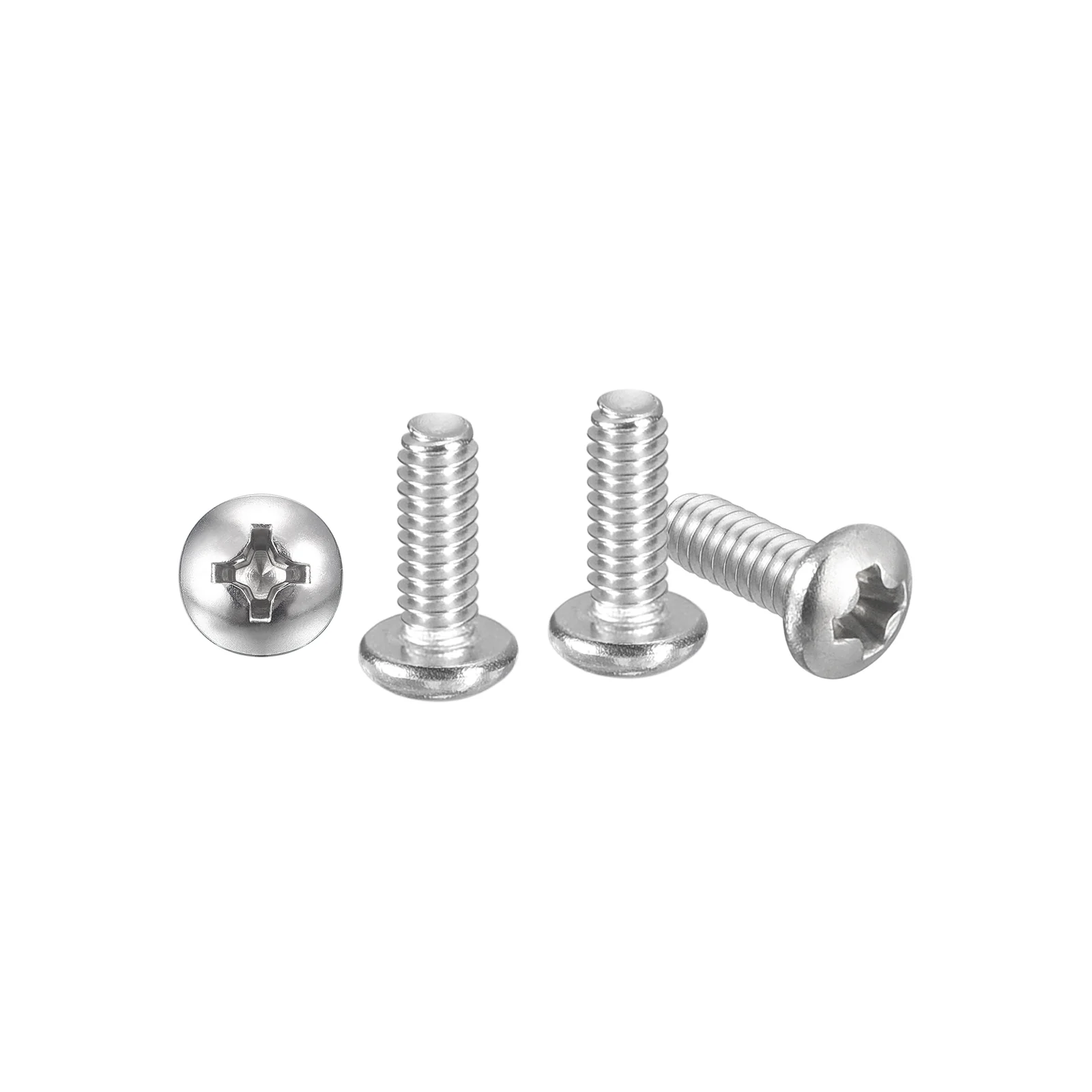 Cross Drive Pan Head Bolts #2-56x1/4" 50Pcs Stainless Steel for DIY, Silver