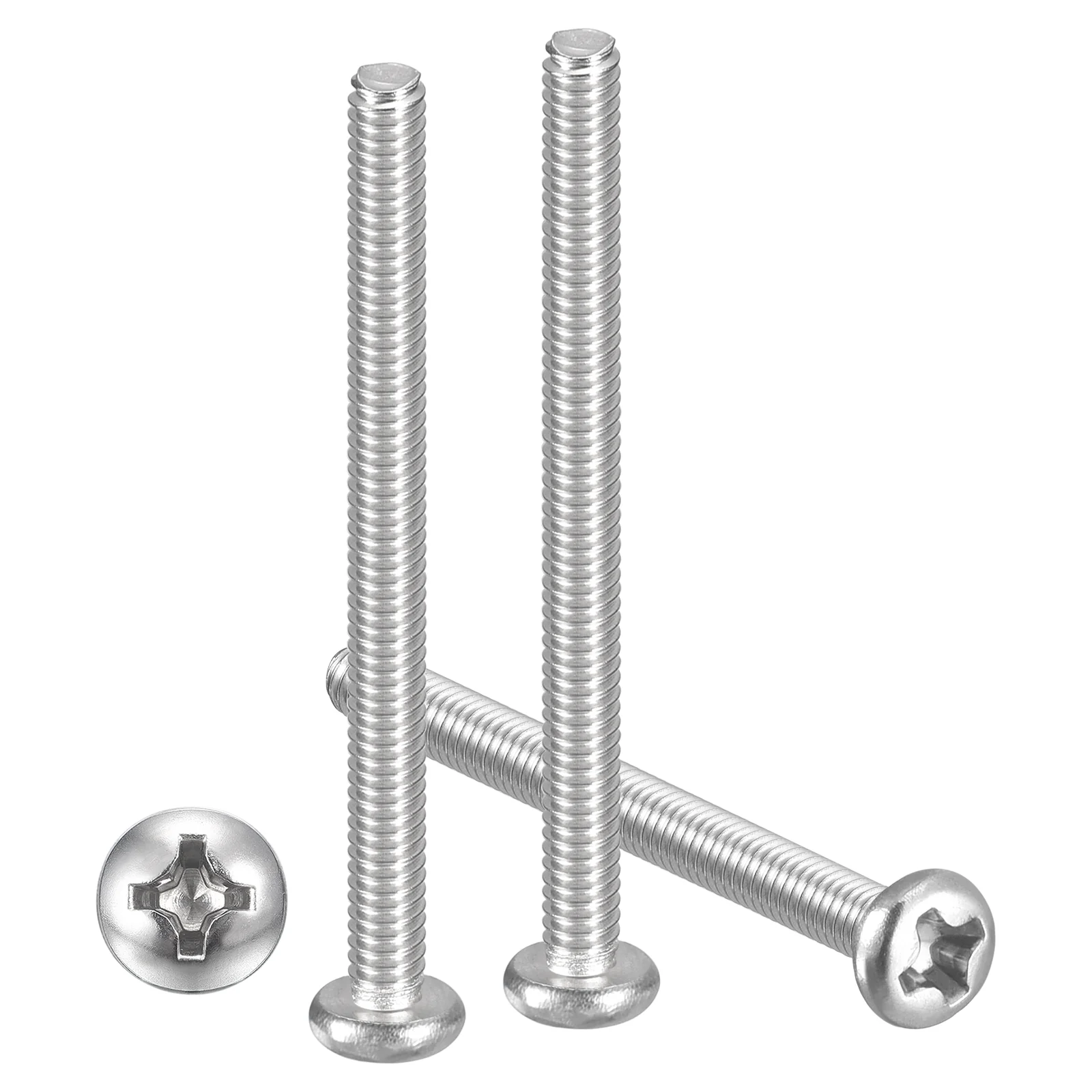 Cross Drive Pan Head Bolts M2.5-0.45x30 30Pcs Stainless Steel for DIY, Silver