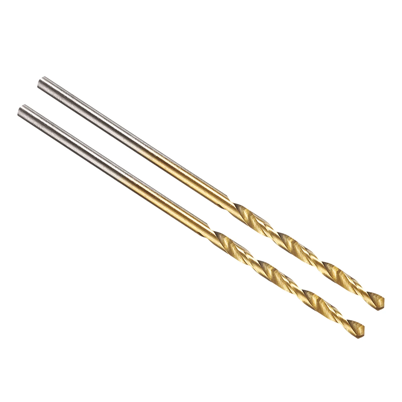 1mm Drill Bit Straight Shank 135° M2 HSS Titanium Nitride TiN Coated - 2 Pack