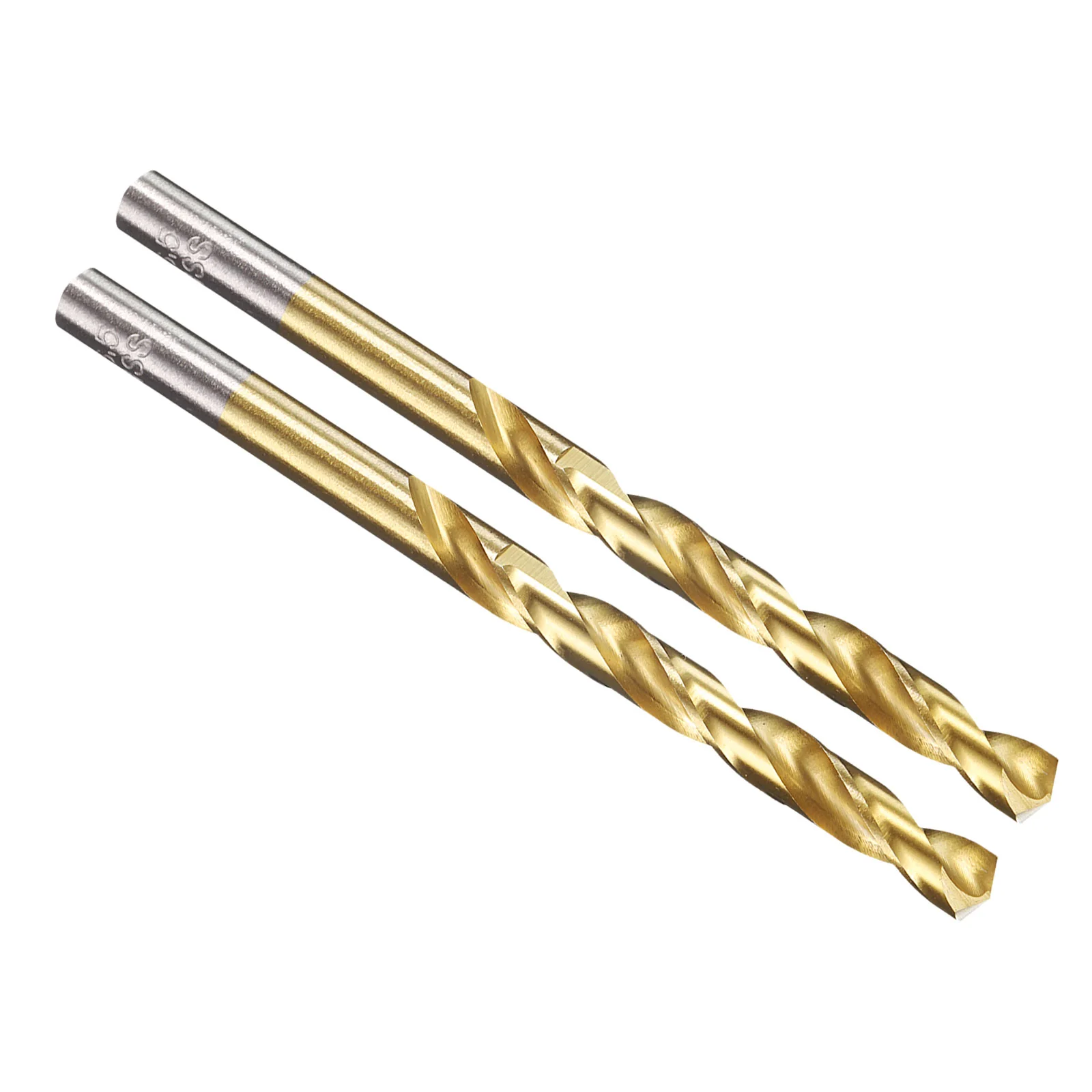 7.5mm Drill Bit Straight Shank 135° M2 HSS Titanium Nitride TiN Coated - 2 Pack