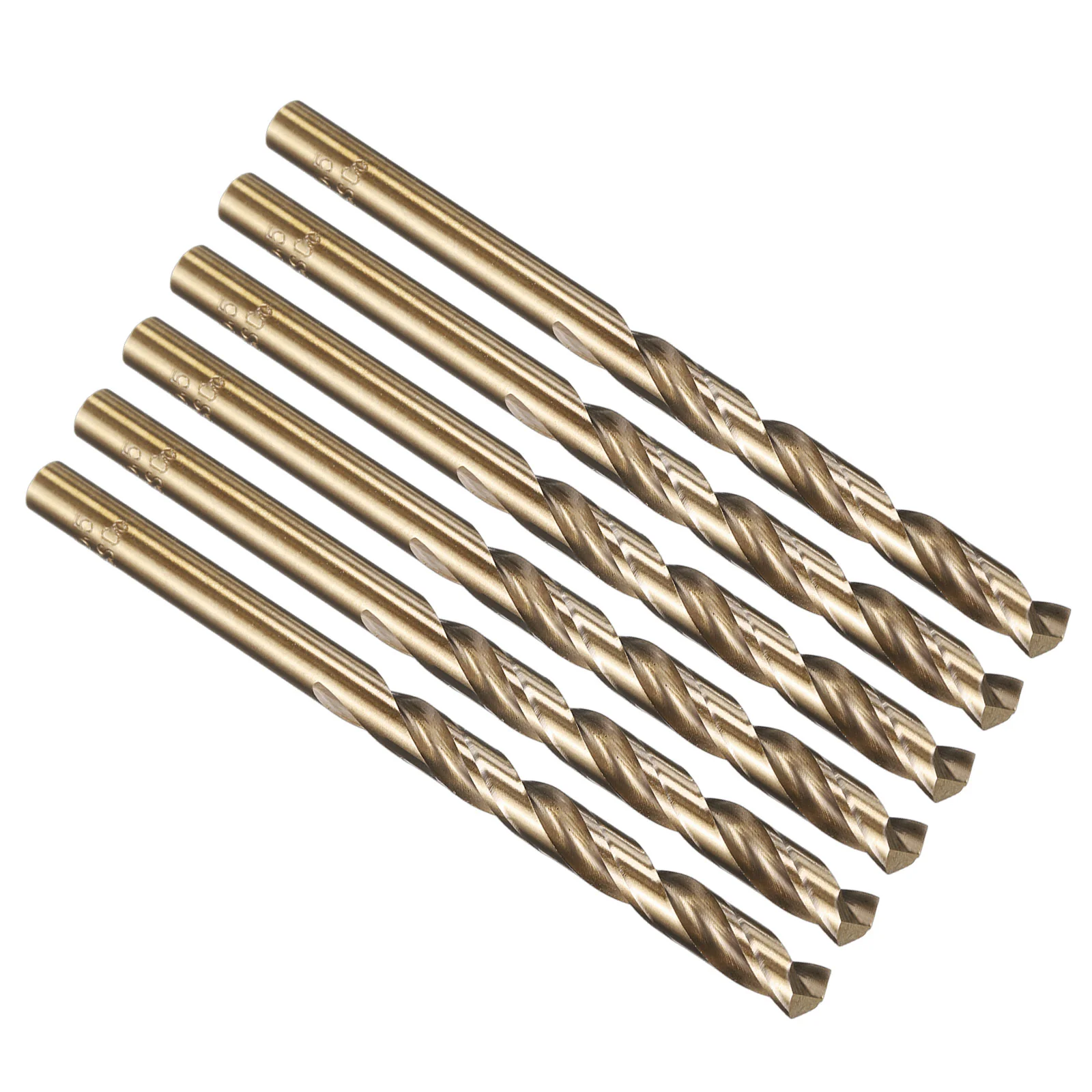 5.5mm Drill Bit Straight Shank M35 5% Cobalt HSS for Metal Steel - 6 Pack