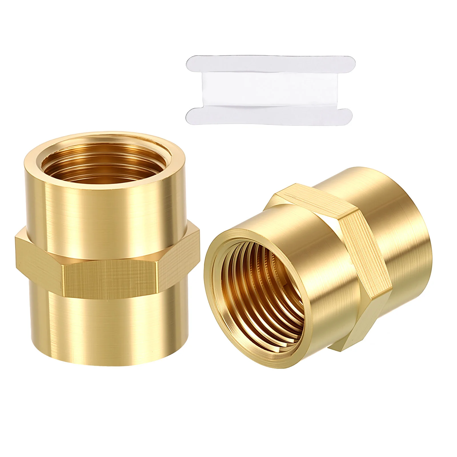2Pack FeMale to FeMale Adapters,3/8"FNPT x 3/8"FNPT Coupling W/Sealing Tape