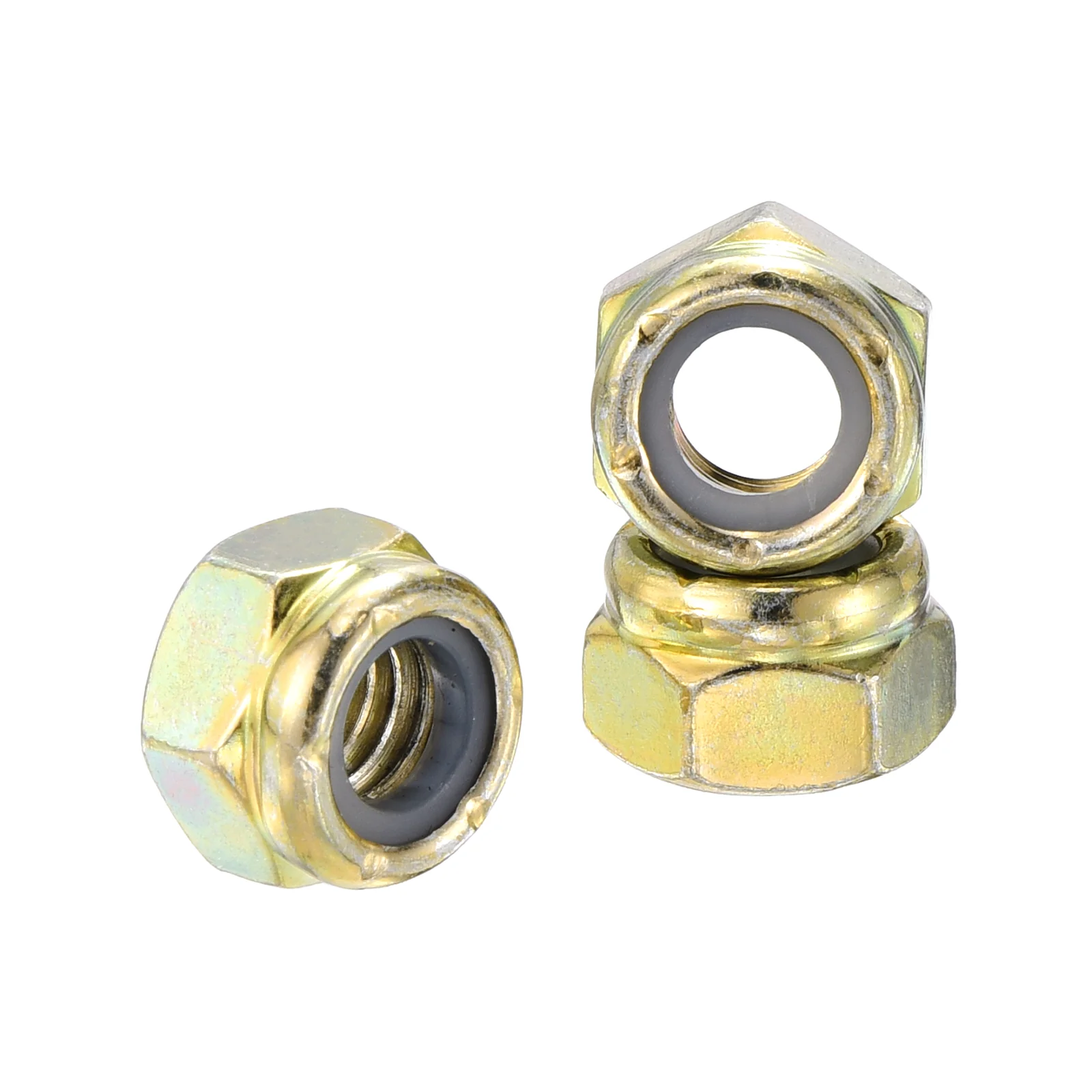 25Pcs Nylon Lock Hex Nuts - [5/16"-18], Carbon Steel Locknut, Yellow