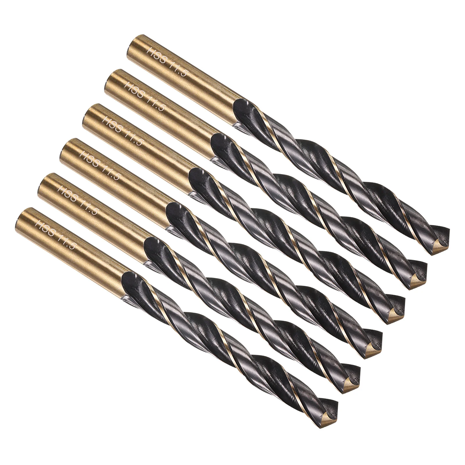 11.5mm Drill Bit Straight Shank 135° M2 HSS - 6 Pack
