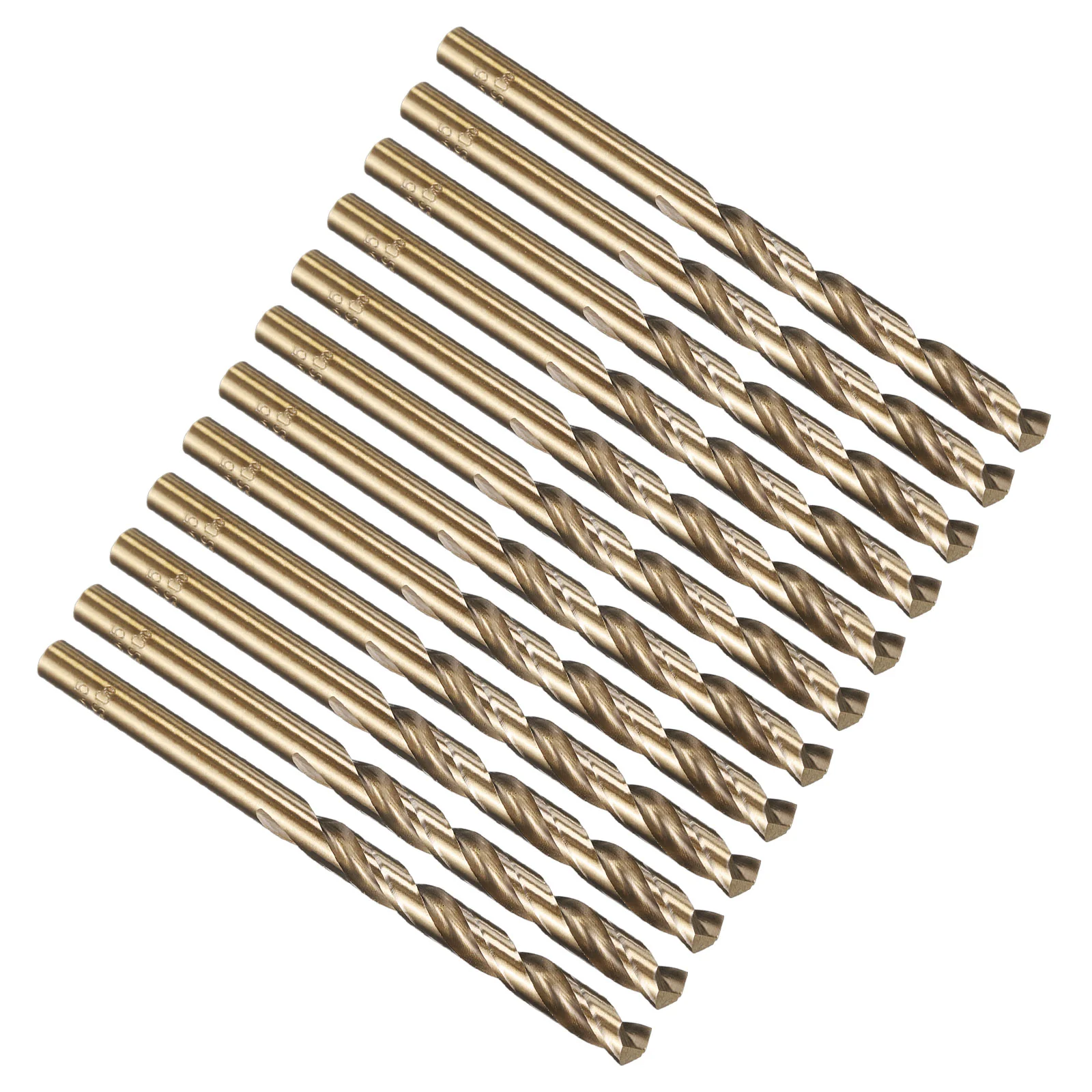 5.5mm Drill Bit Straight Shank M35 5% Cobalt HSS for Metal Steel - 12 Pack